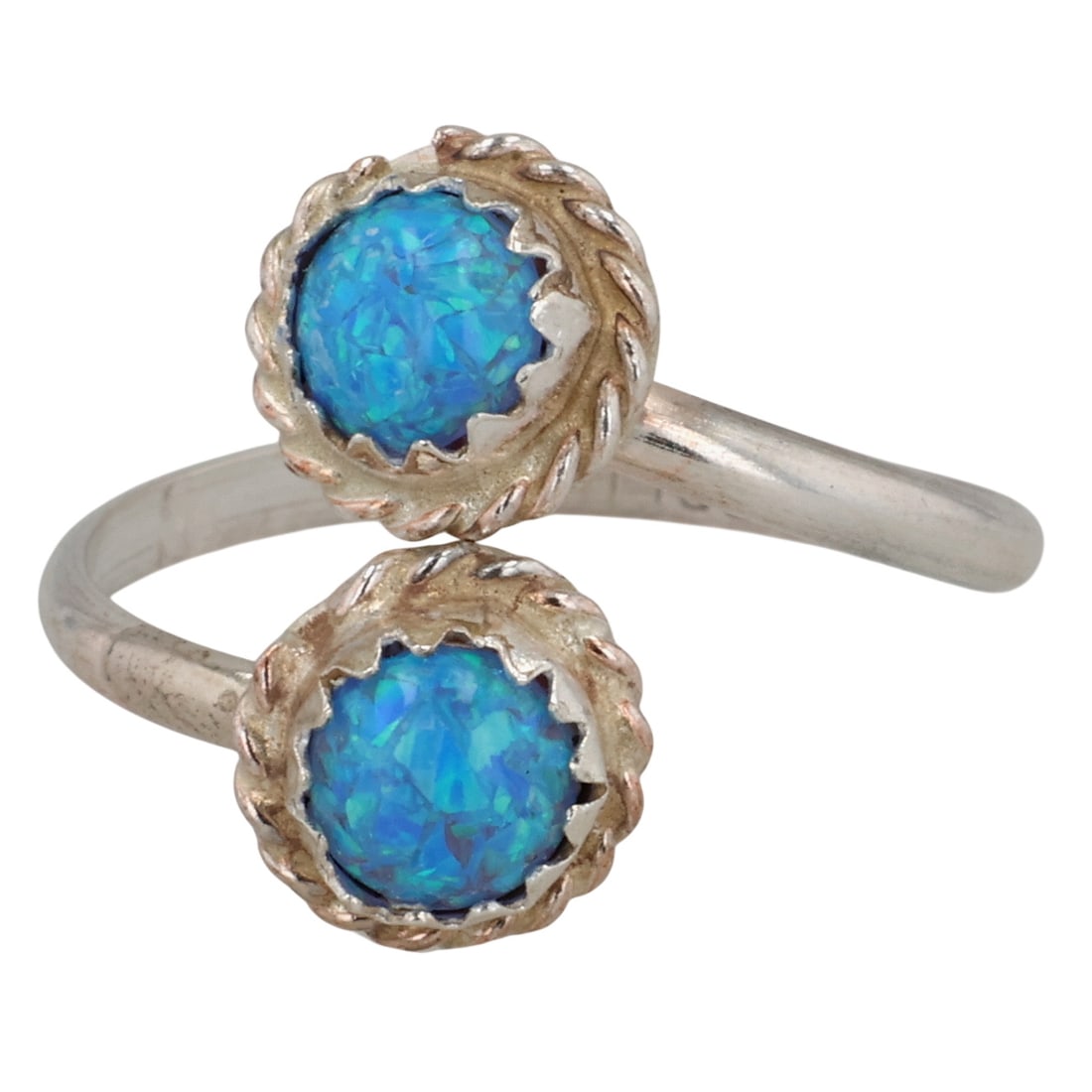 Esther White Navajo Sterling Opal Ring Sz 4 (1 of 6)