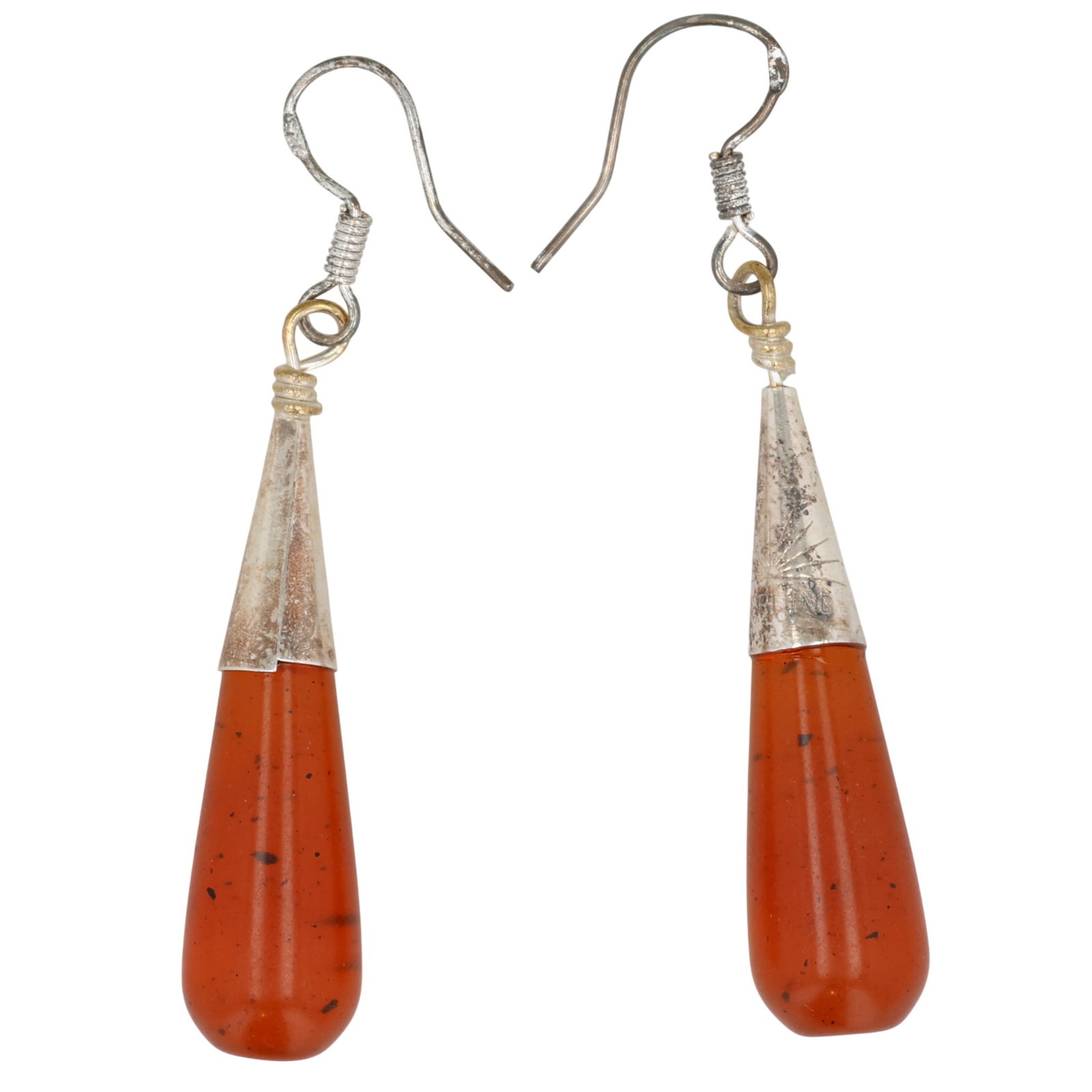 Vintage Sterling Amber Dangle Earrings (1 of 3)