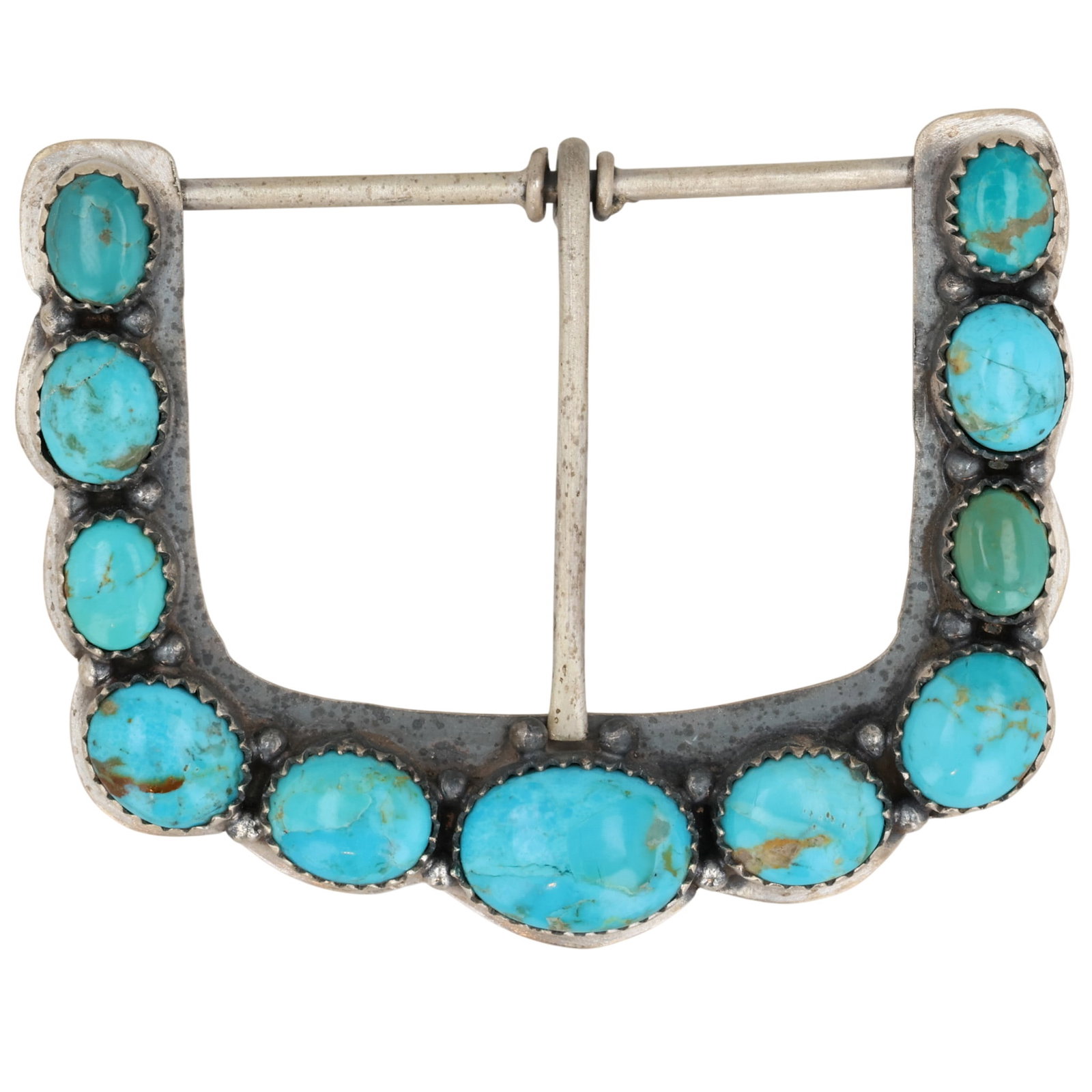 HaDa Collection Sterling Kingman Turquoise Belt Buckle (1 of 4)
