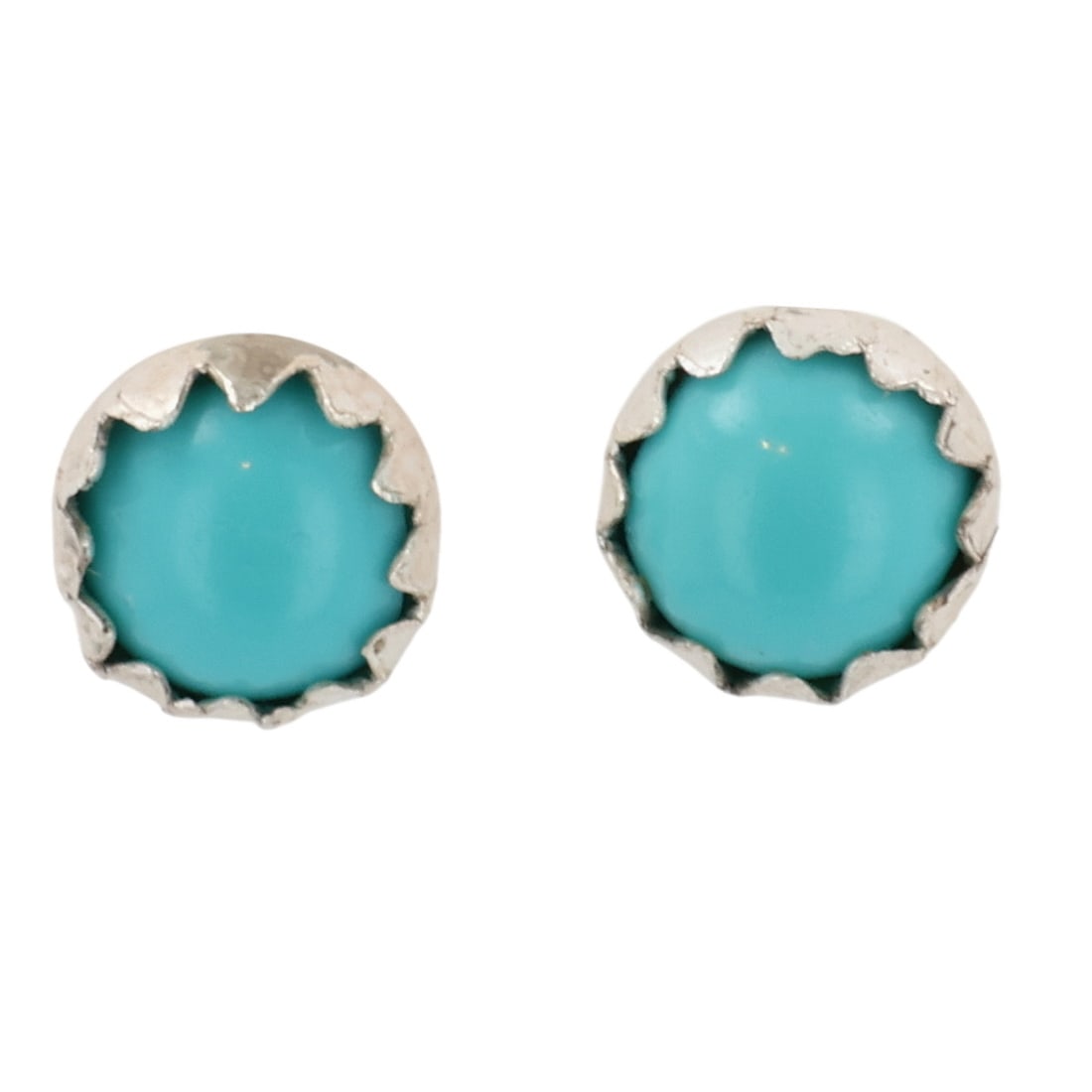 Linda Yazzie Navajo Sterling Turquoise Earrings: Linda Yazzie Navajo Sterling Block Turquoise Earrings / 0.3g / Unsigned. Artist attribution based on accompanying tag.