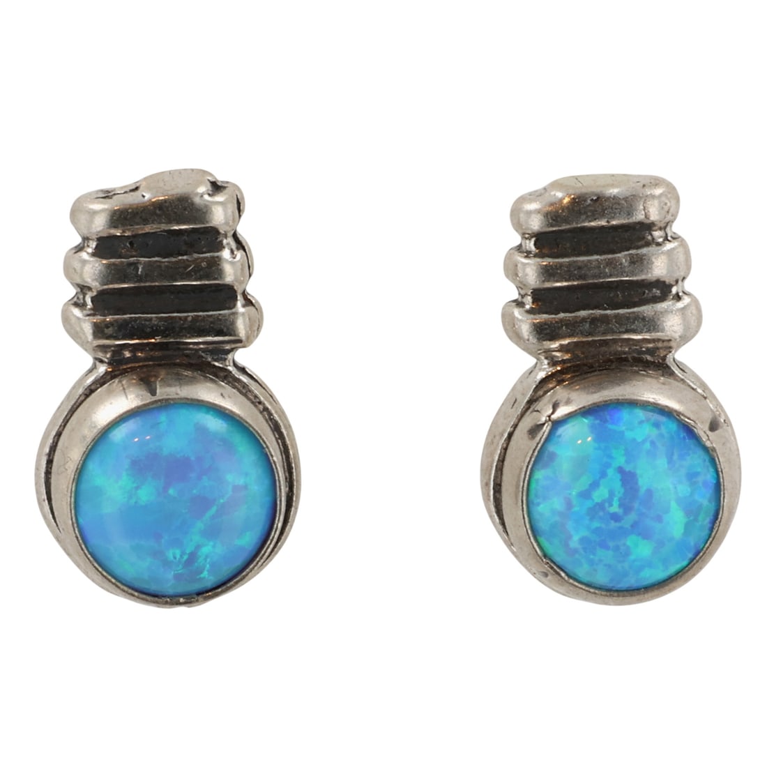 Southwest Sterling Opal Earrings (1 of 4)