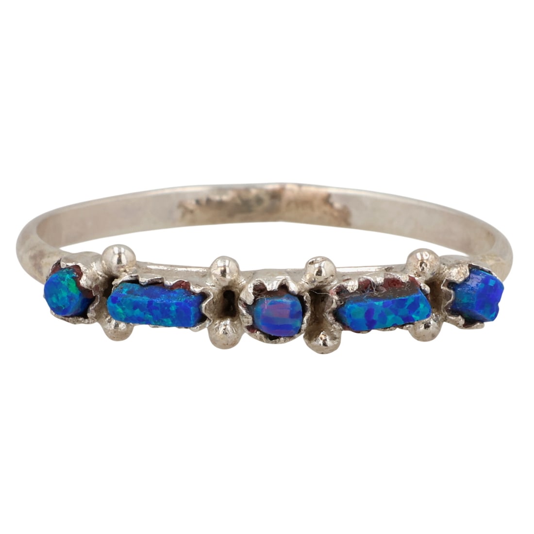 Eric Wyaco Zuni Sterling Opal Ring Sz 10.25: Eric Wyaco Zuni Sterling Opal Ring Sz 10.25 / 1.5g / Unsigned. Artist attribution based on accompanying tag.