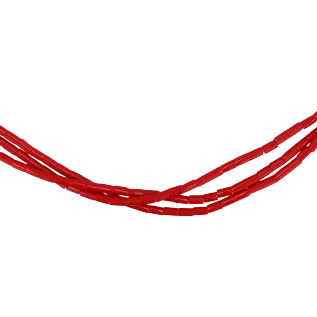 Southwest Sterling Coral Multi Strand Necklace (1 of 5)