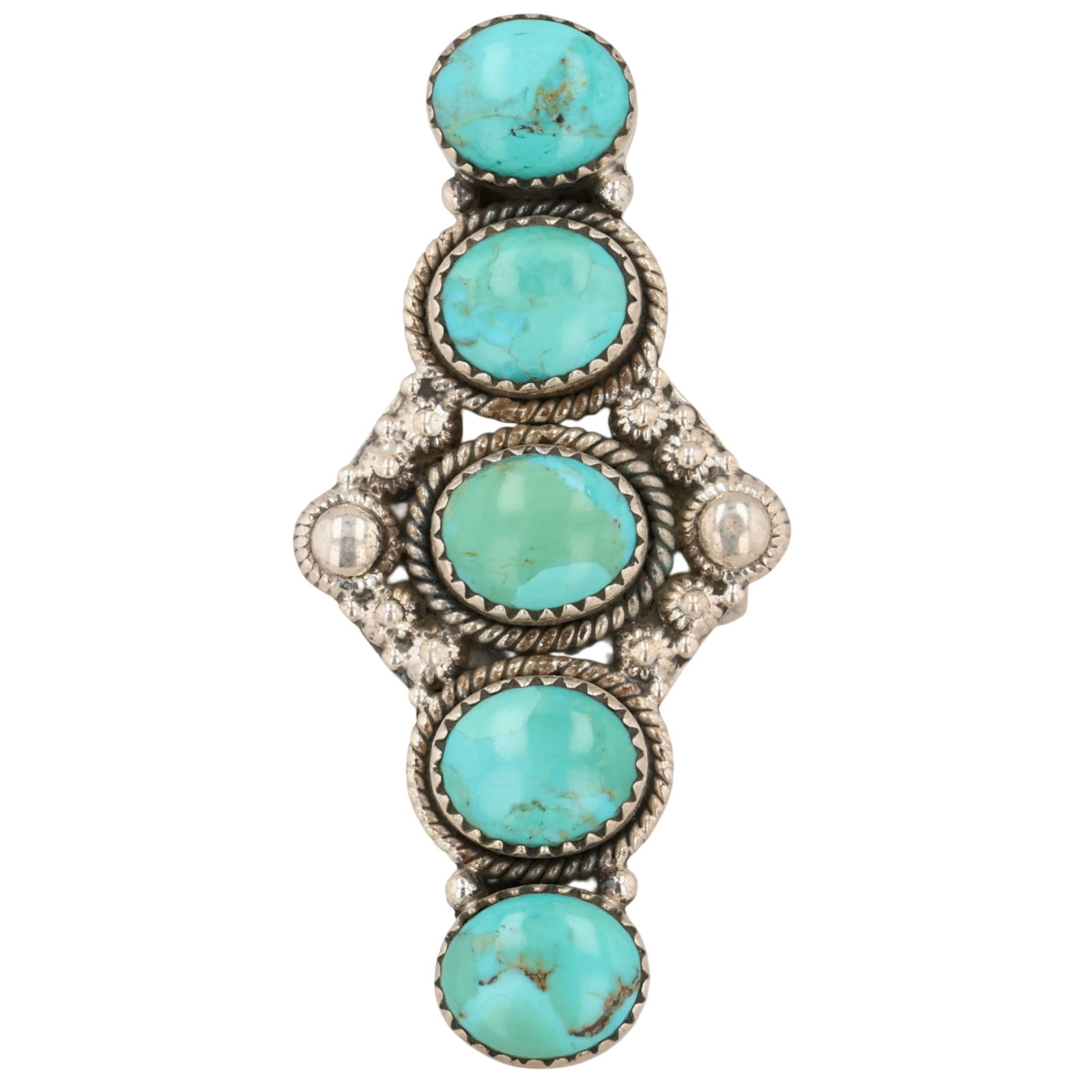 HaDa Collection Sterling Kingman Turquoise Adjustable Ring (1 of 7)