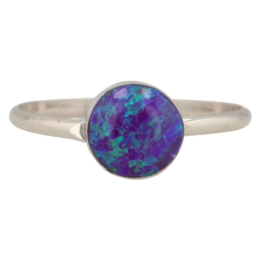Richard & Trista Siow Zuni Sterling Opal Ring Sz 5.5: Richard & Trista Siow Zuni Sterling Opal Ring Sz 5.5 / 0.8g / Unsigned. Artist attribution based on accompanying tag.