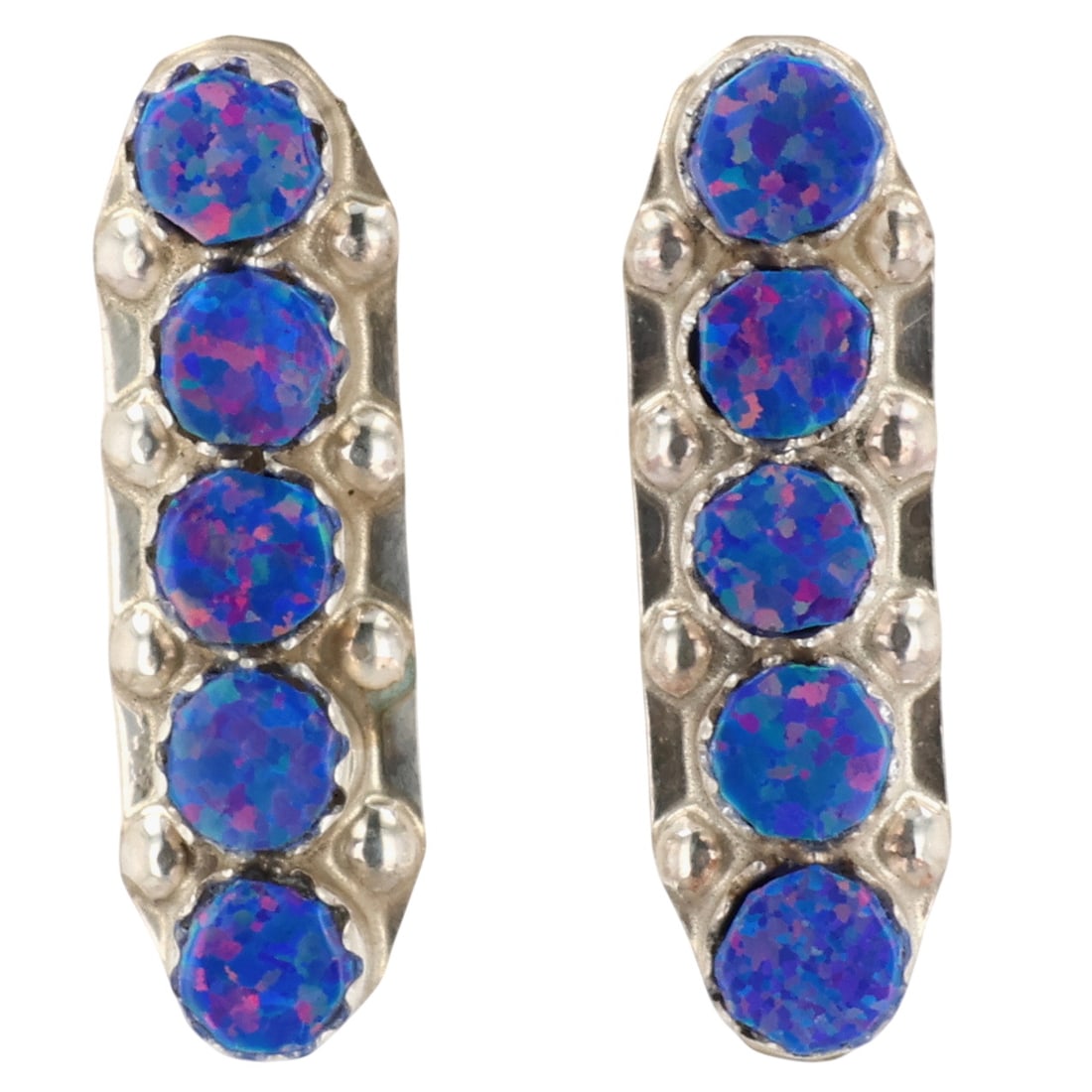 Swain Charley Zuni Sterling Opal Earrings (1 of 3)