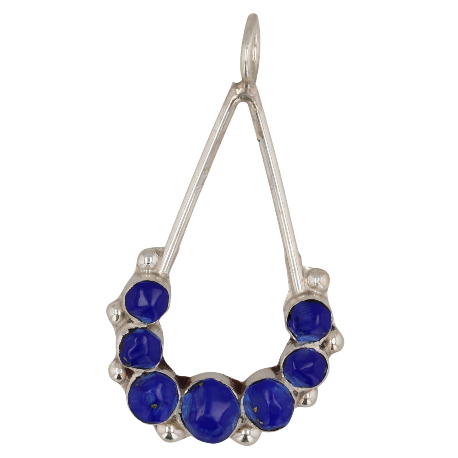 Erma Esalalio Sterling Lapis Lazuli Pendant: Erma Esalalio Sterling Lapis Lazuli Pendant / 2g / Unsigned. Artist attribution based on accompanying tag.
