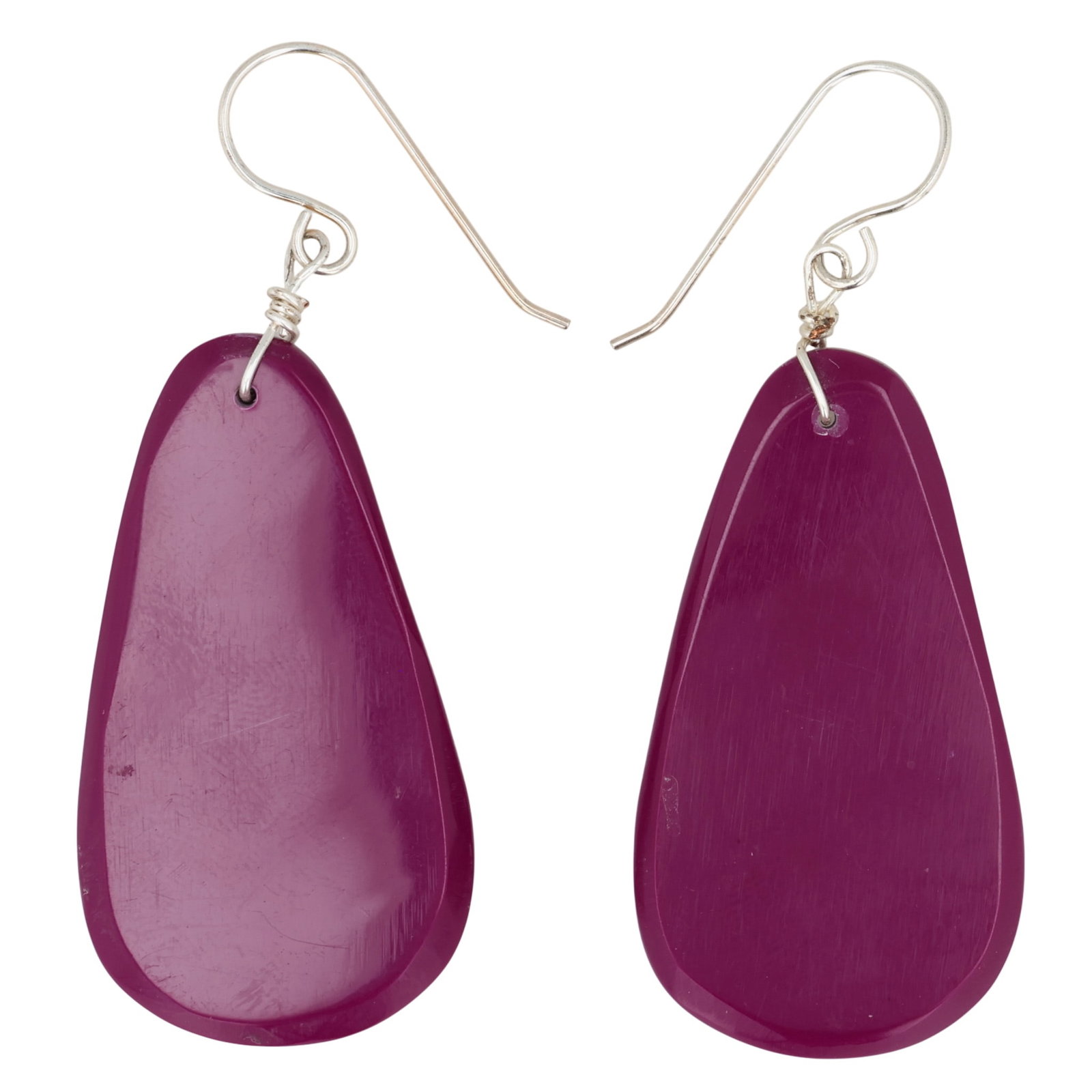 Southwest Sterling Purple Slab Earrings: Southwest Sterling Purple Slab Earrings / 7g