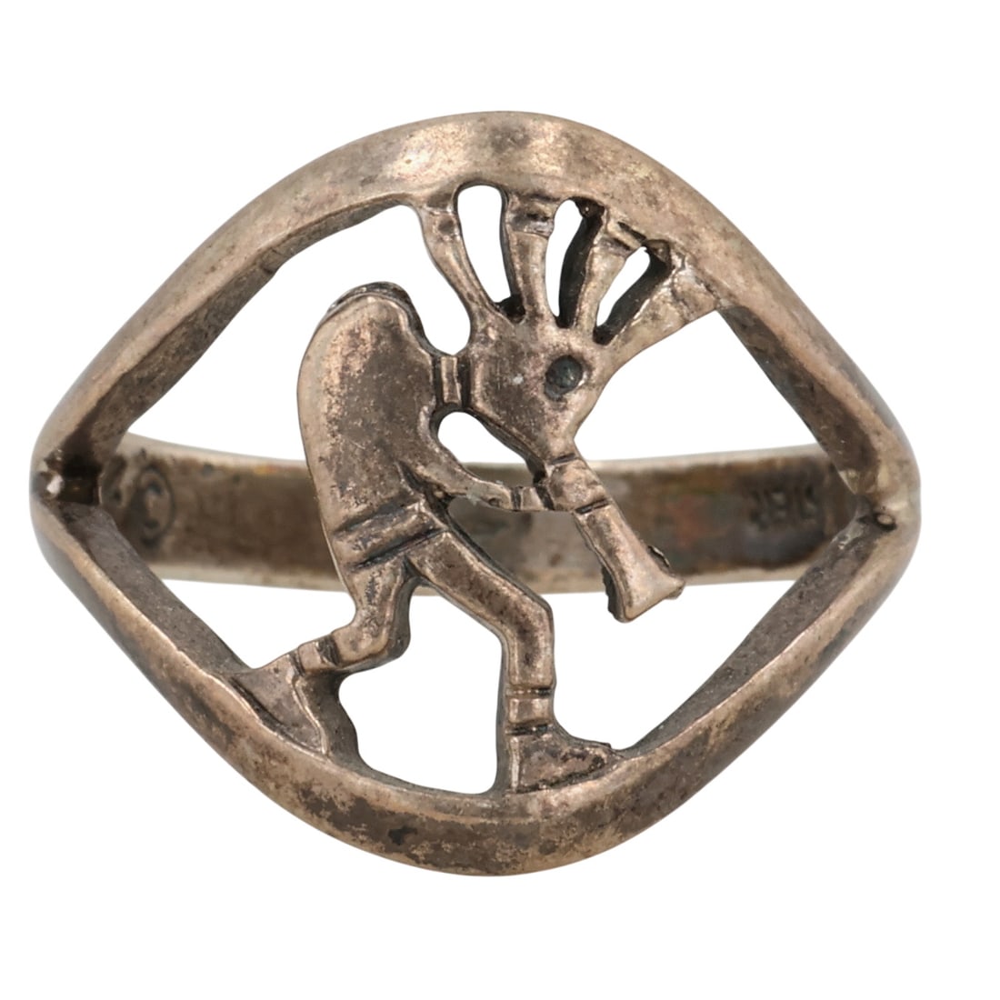 Allen Tolino Navajo Sterling Kokopelli Ring Sz 4.75: Allen Tolino Navajo Sterling Kokopelli Ring Sz 4.75 / 2.5g