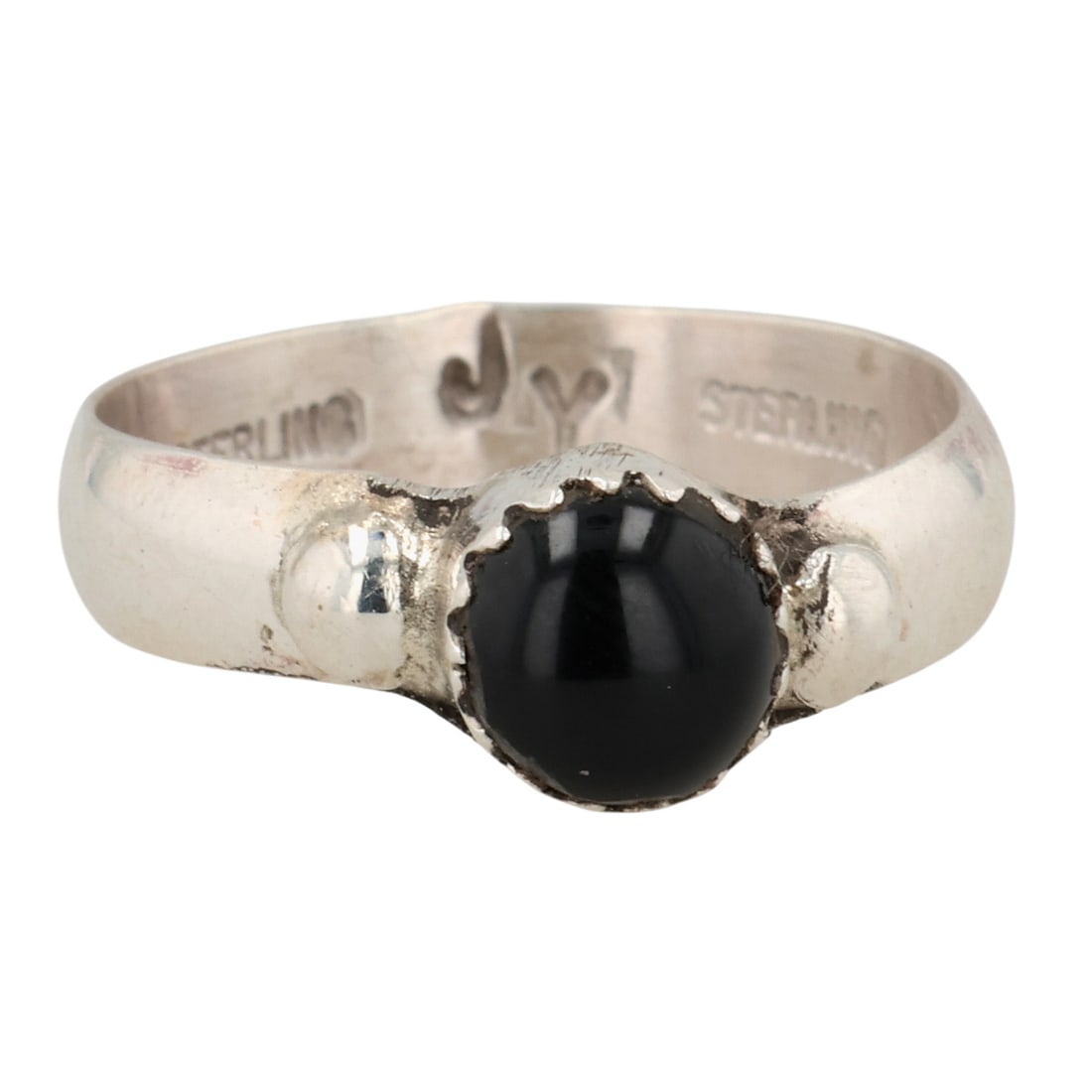 Jason Yazzie Navajo Sterling Onyx Ring Sz 6.5 (1 of 6)