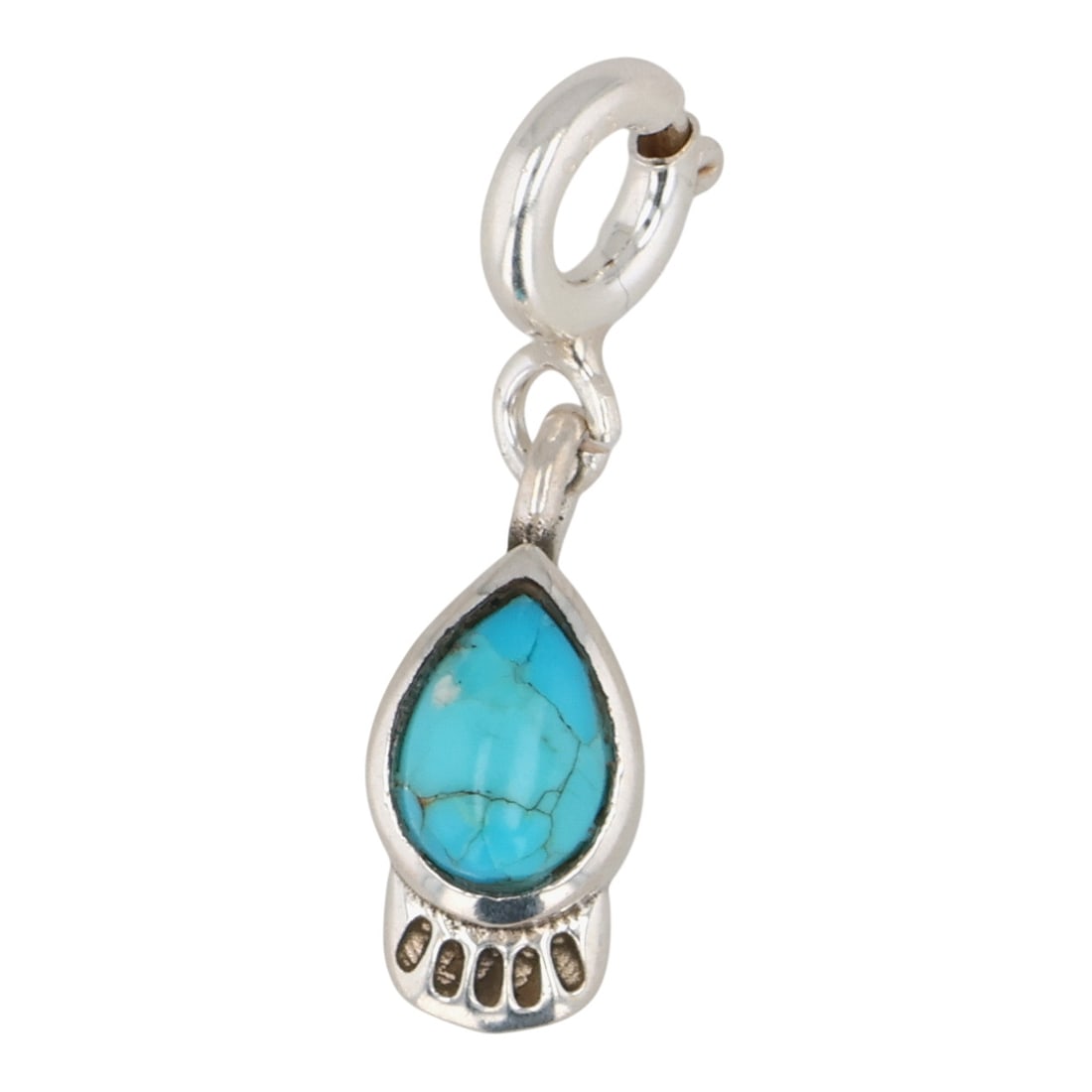 HaDa Collection Sterling Kingman Turquoise Charm: HaDa Collection Sterling Compressed Kingman Turquoise Charm / 1g