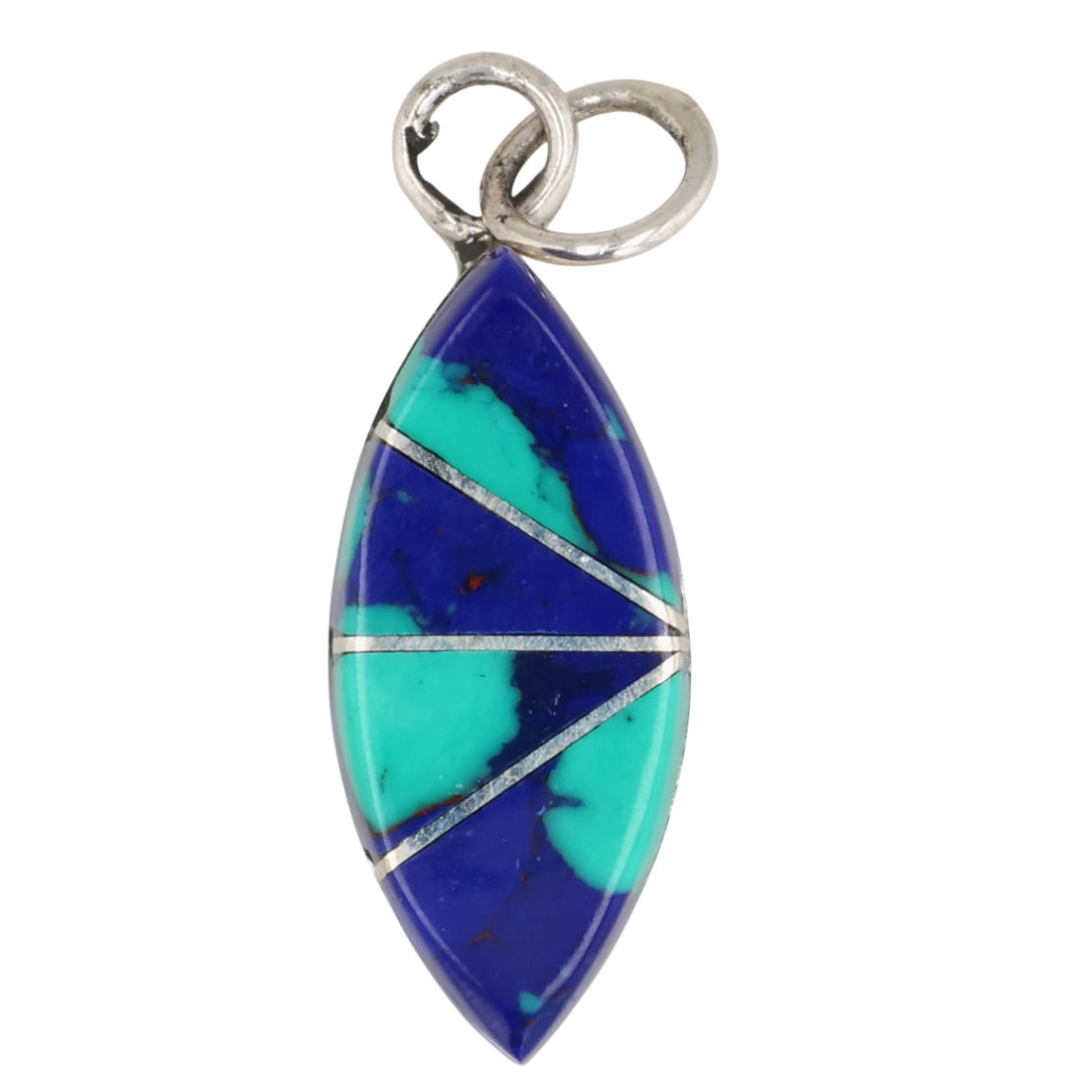 Kathy Siutza Zuni Sterling Azurite Inlay Pendant (1 of 4)