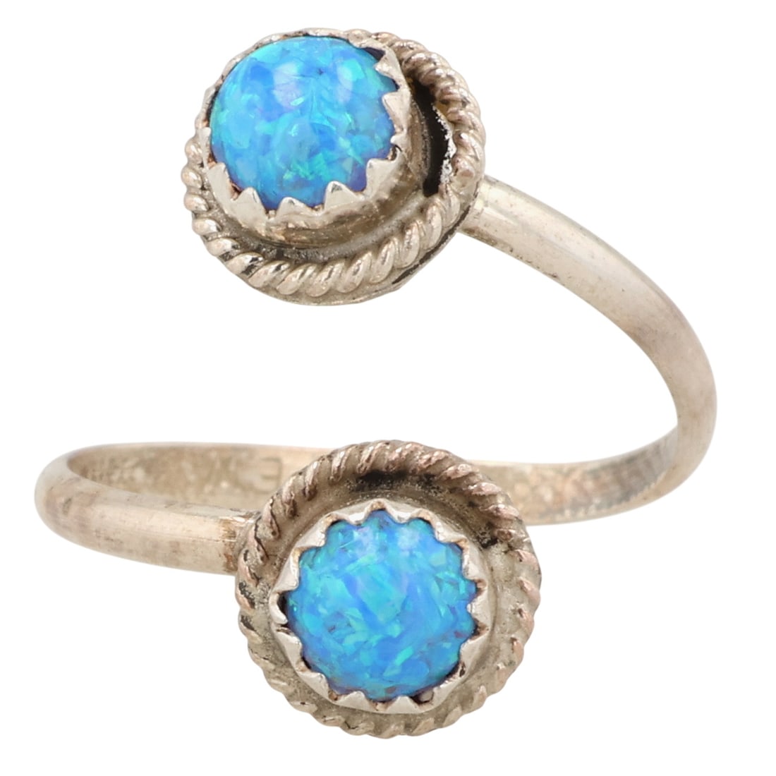 Esther White Navajo Sterling Opal Adjustable Ring (1 of 6)