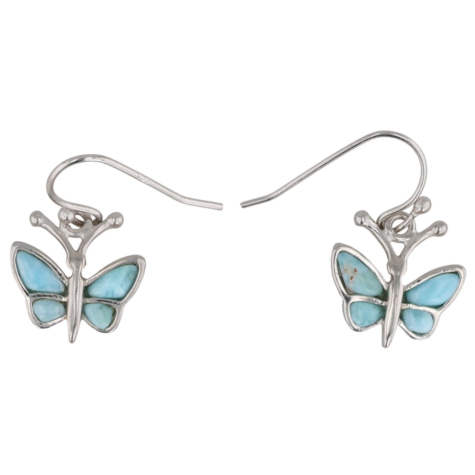 Southwest Sterling Larimar Butterfly Earrings: Southwest Sterling Larimar Butterfly Earrings / 4g