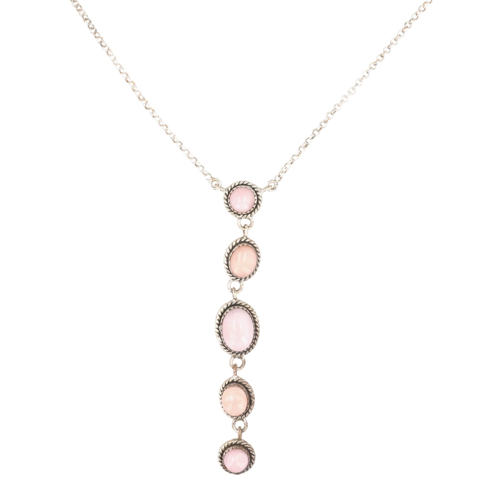 HaDa Collection Sterling Pink Opal Drop Necklace (1 of 6)