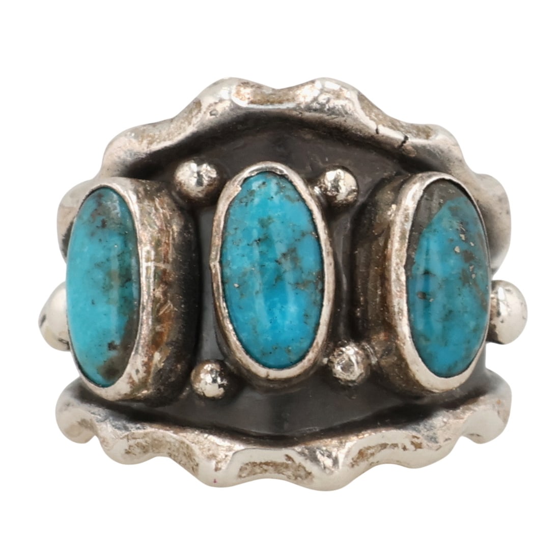 Andrew Vandever Navajo Sterling Kingman Turquoise Ring Sz 8.25: Andrew Vandever Navajo for Running Bear Shop Sterling Kingman Turquoise Ring Sz 8.25 / 9g / Unsigned by artist. Artist attribution based on accompanying tag.