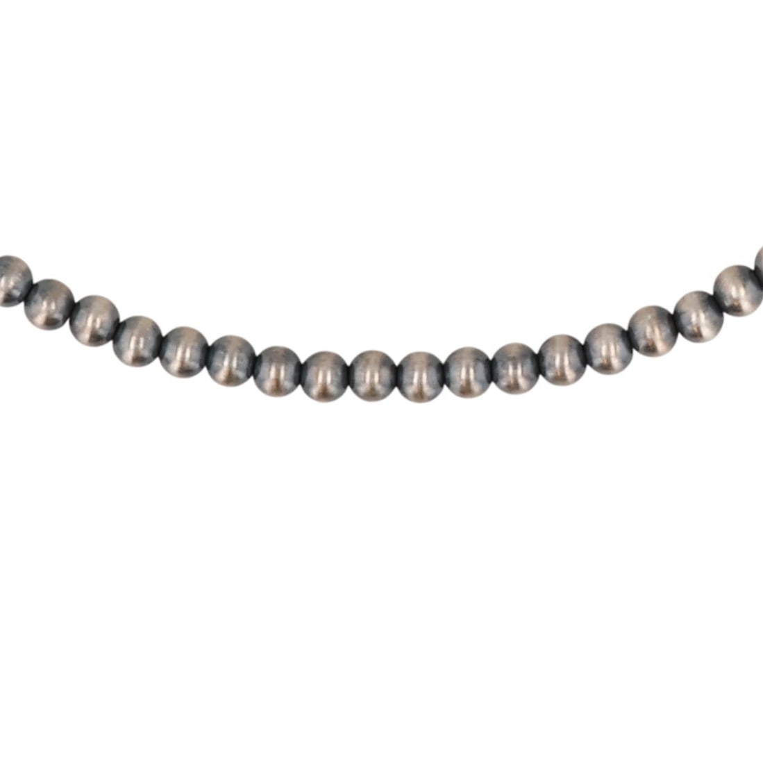Southwest Sterling Oxidized Bead Necklace: Southwest Sterling Oxidized Bead Necklace / 14g / 4mm