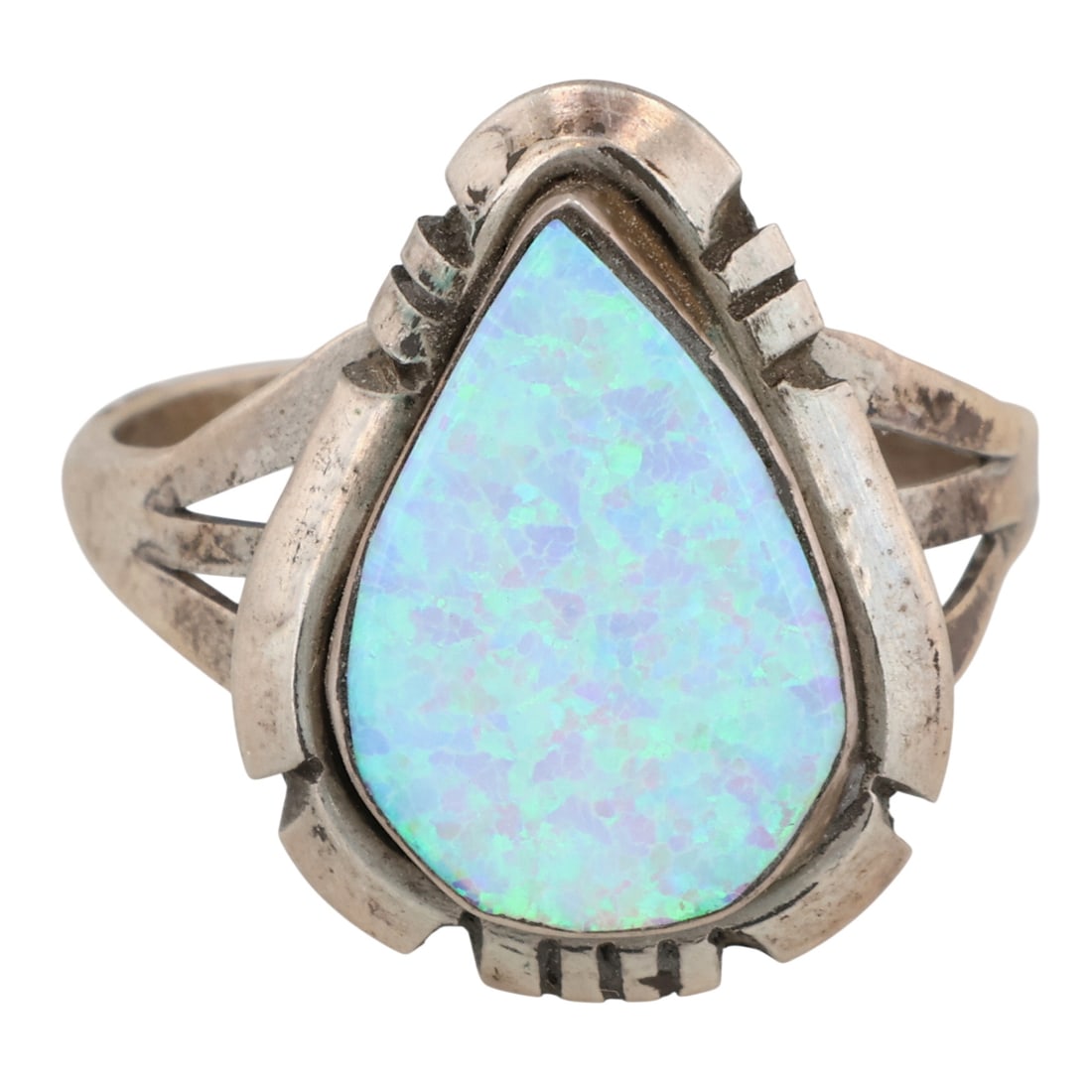 Calvin Spencer Navajo Sterling Opal Ring Sz 5.5 (1 of 6)