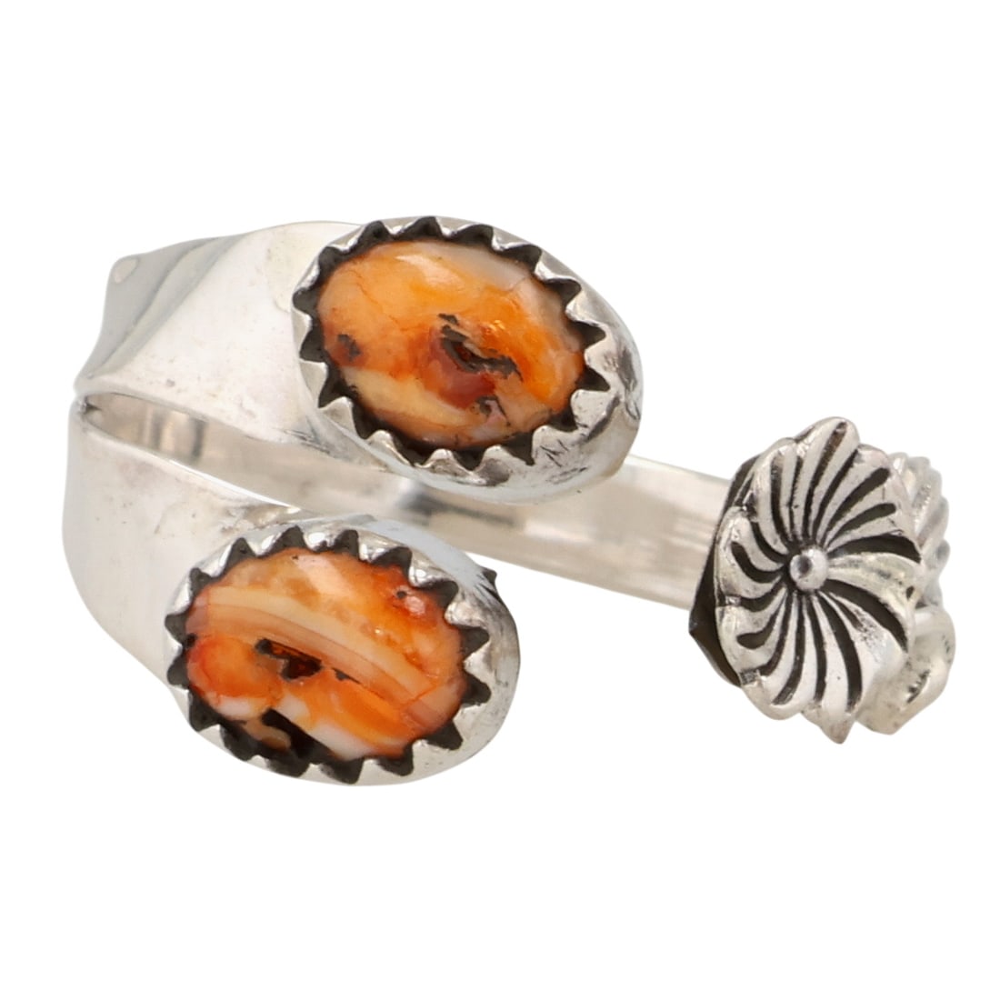Robert Martinez Navajo Sterling Spiny Oyster Adjustable Ring: Robert Martinez Navajo Sterling Spiny Oyster Adjustable Ring Sz 4.5 / 3g / Unsigned. Artist attribution based on accompanying tag.