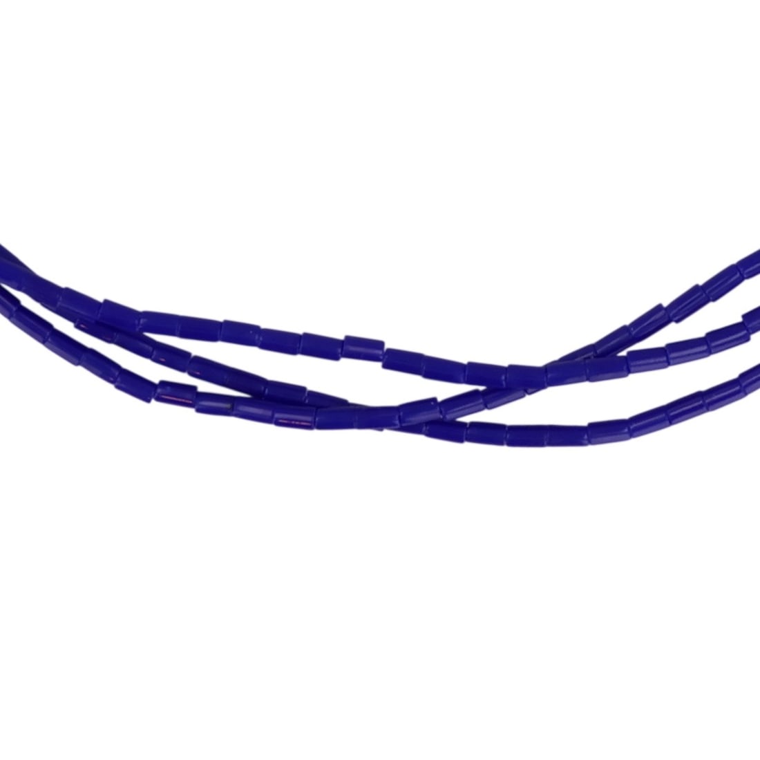 Southwest Sterling Lapis Lazuli Multi-Strand Necklace: Southwest Sterling Block Lapis Lazuli Multi-Strand Necklace / 4.5g