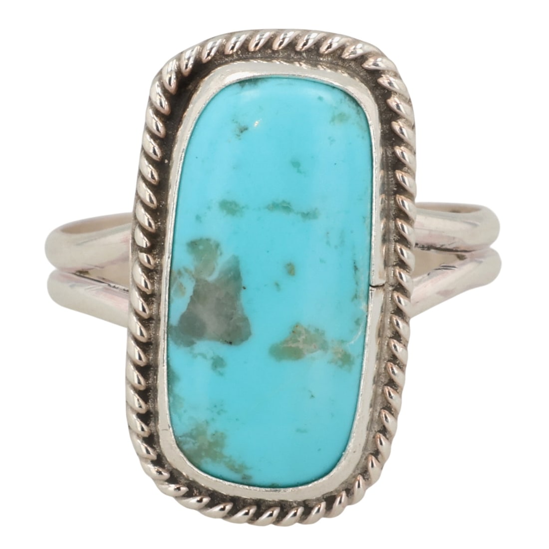 Bryan Begay Navajo Sterling Turquoise Ring Sz 7.25: Bryan Begay Navajo Sterling Turquoise Ring Sz 7.25 / 3g / Signed GA. Artist attribution based on accompanying tag. Unable to confirm attribution.