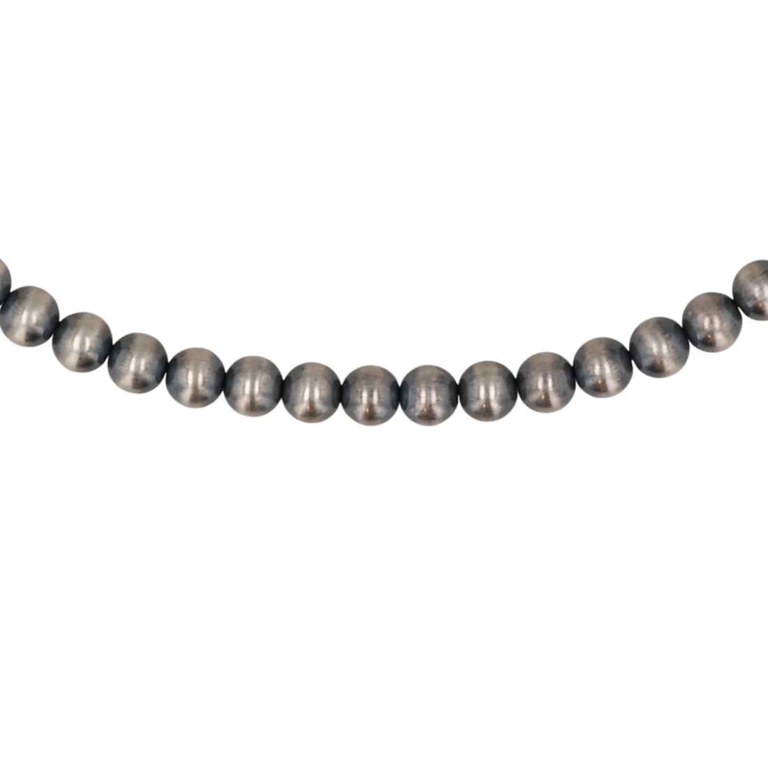 Southwest Sterling Oxidized Bead Necklace: Southwest Sterling Oxidized Bead Necklace / 17.5g / 6mm