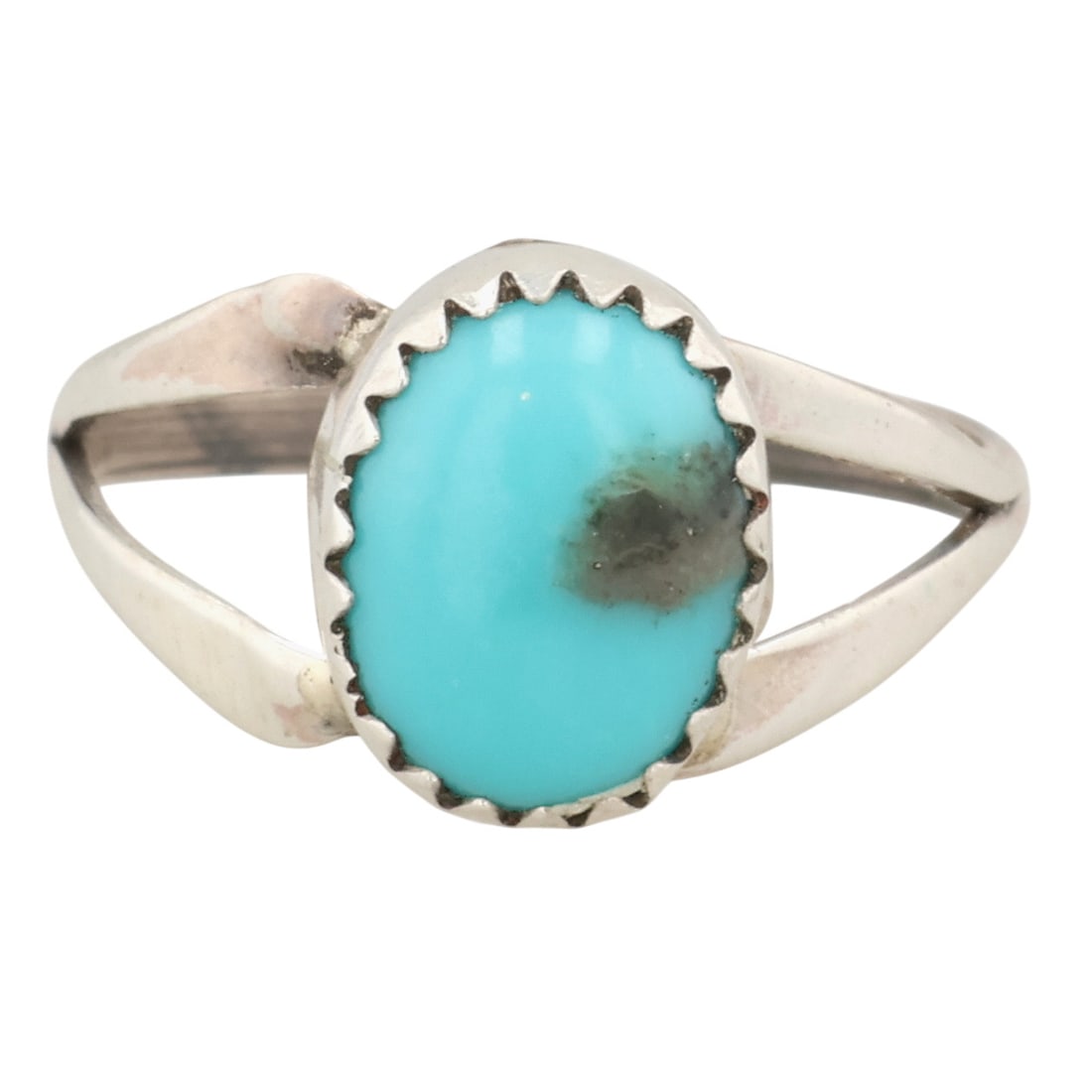 Southwest Sterling Turquoise Ring Sz 6.5 (1 of 5)