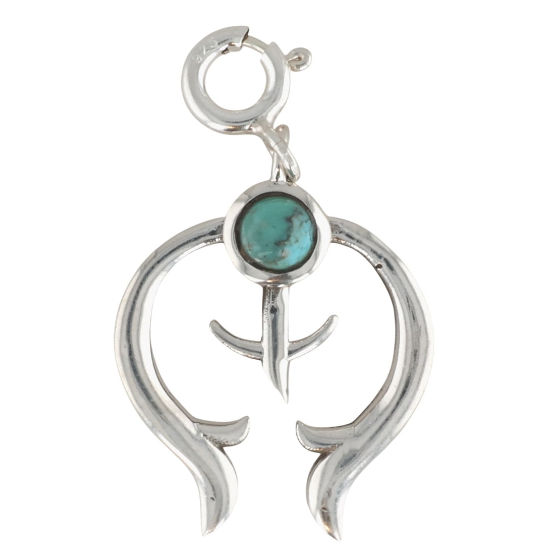 HaDa Collection Sterling Kingman Turquoise Naja Charm: HaDa Collection Sterling Kingman Turquoise Naja Charm / 2g