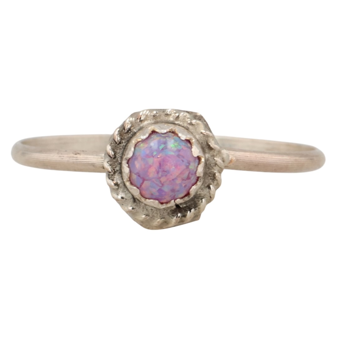 Esther White Navajo Sterling Opal Ring Sz 6: Esther White Navajo Sterling Opal Ring Sz 6 / 0.7g / Unsigned. Artist attribution based on accompanying tag.