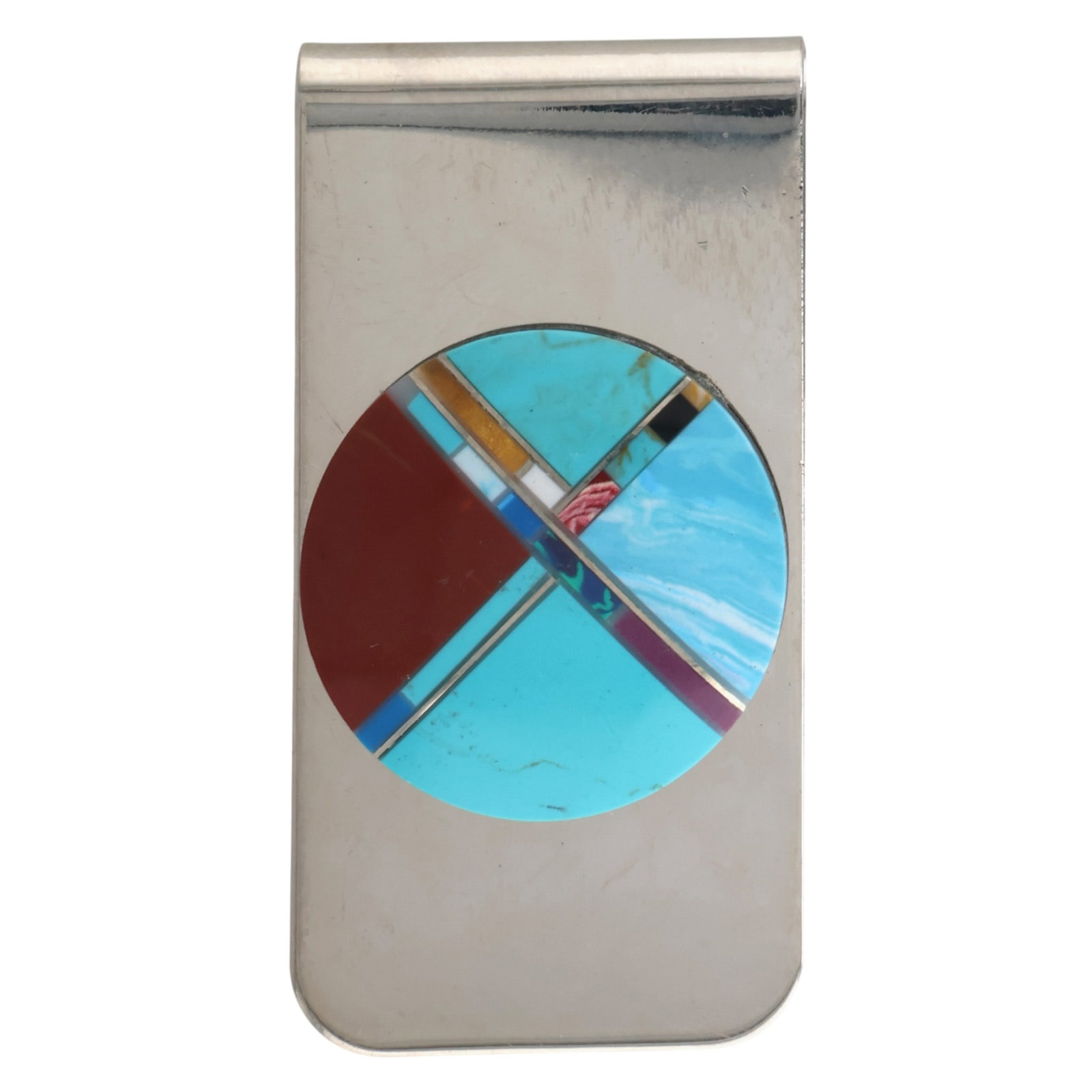 Southwest Multi-Stone Money Clip: Southwest Synthetic Multi-Stone Money Clip / 18g