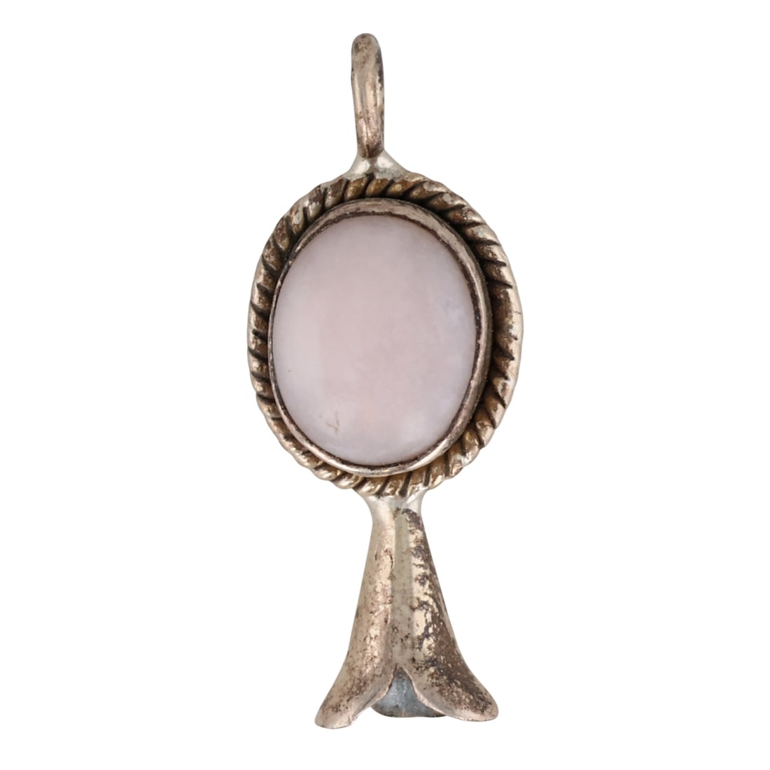 HaDa Collection Sterling Pink Opal Squash Blossom Pendant: HaDa Collection Sterling Pink Opal Squash Blossom Pendant / 3g