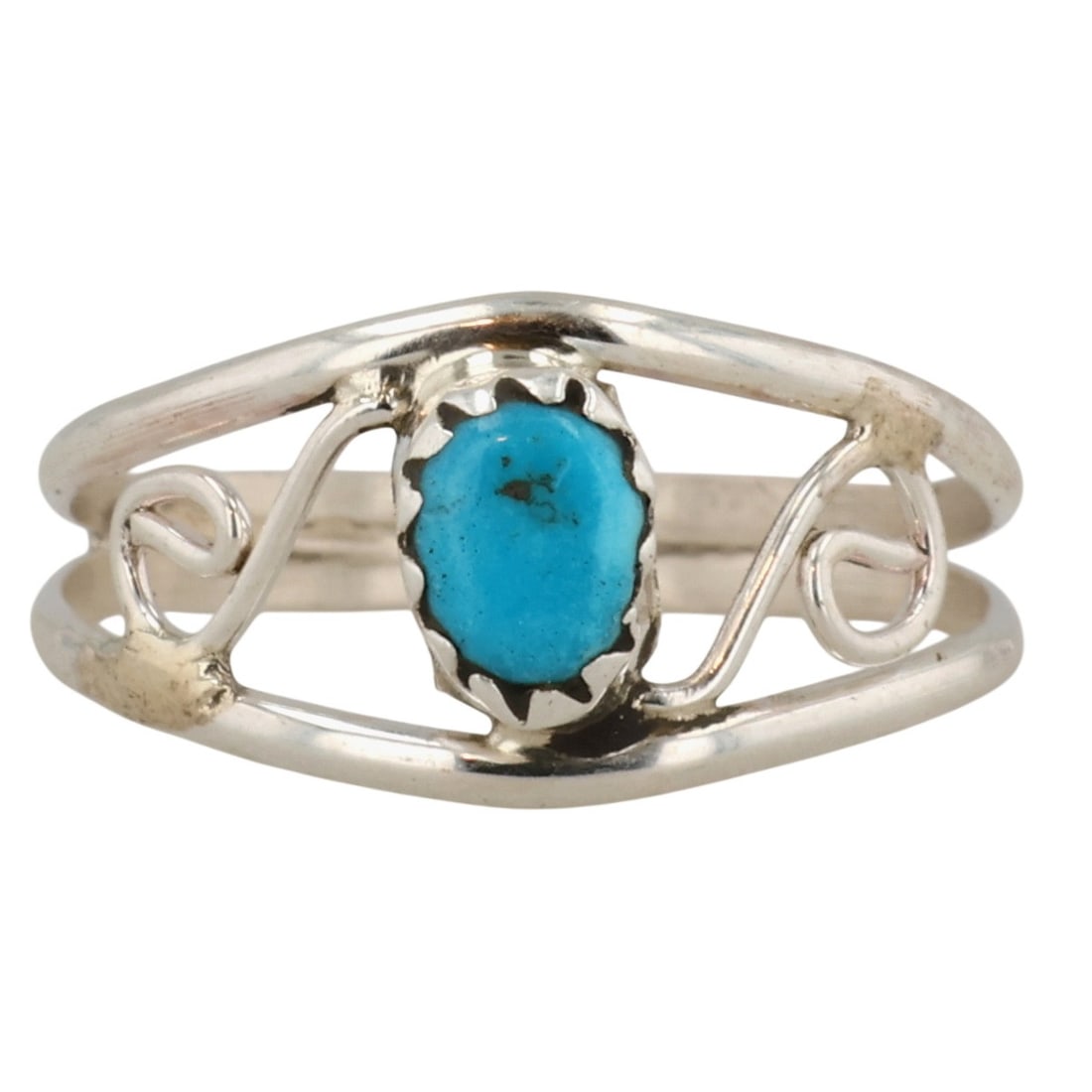 Southwest Sterling Turquoise Ring Sz 4.75: Southwest Sterling Turquoise Ring Sz 4.75 / 1g