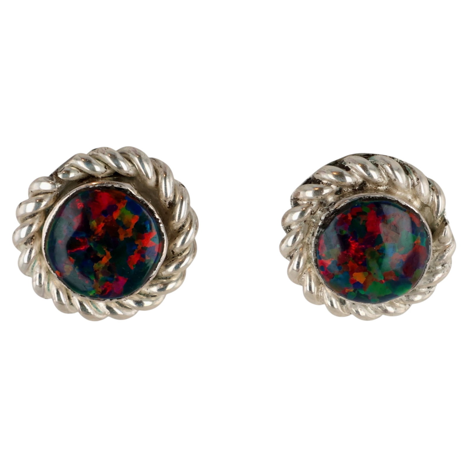 Tricia Lonjose Zuni Sterling Opal Earrings: Tricia Lonjose Zuni Sterling Opal Earrings / 1.5g / Unsigned. Artist attribution based on accompanying tag.