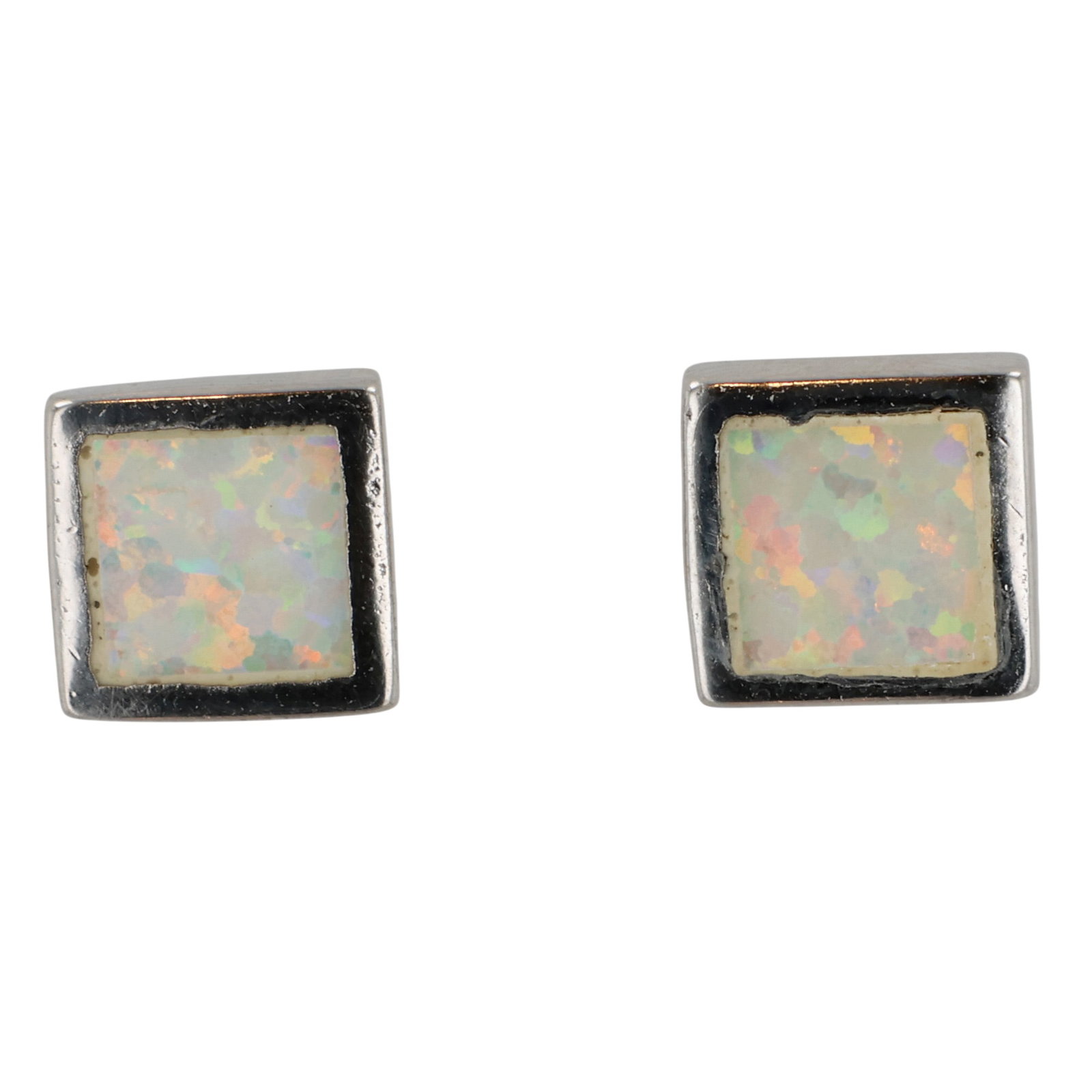 Southwest Sterling Opal Earrings (1 of 3)