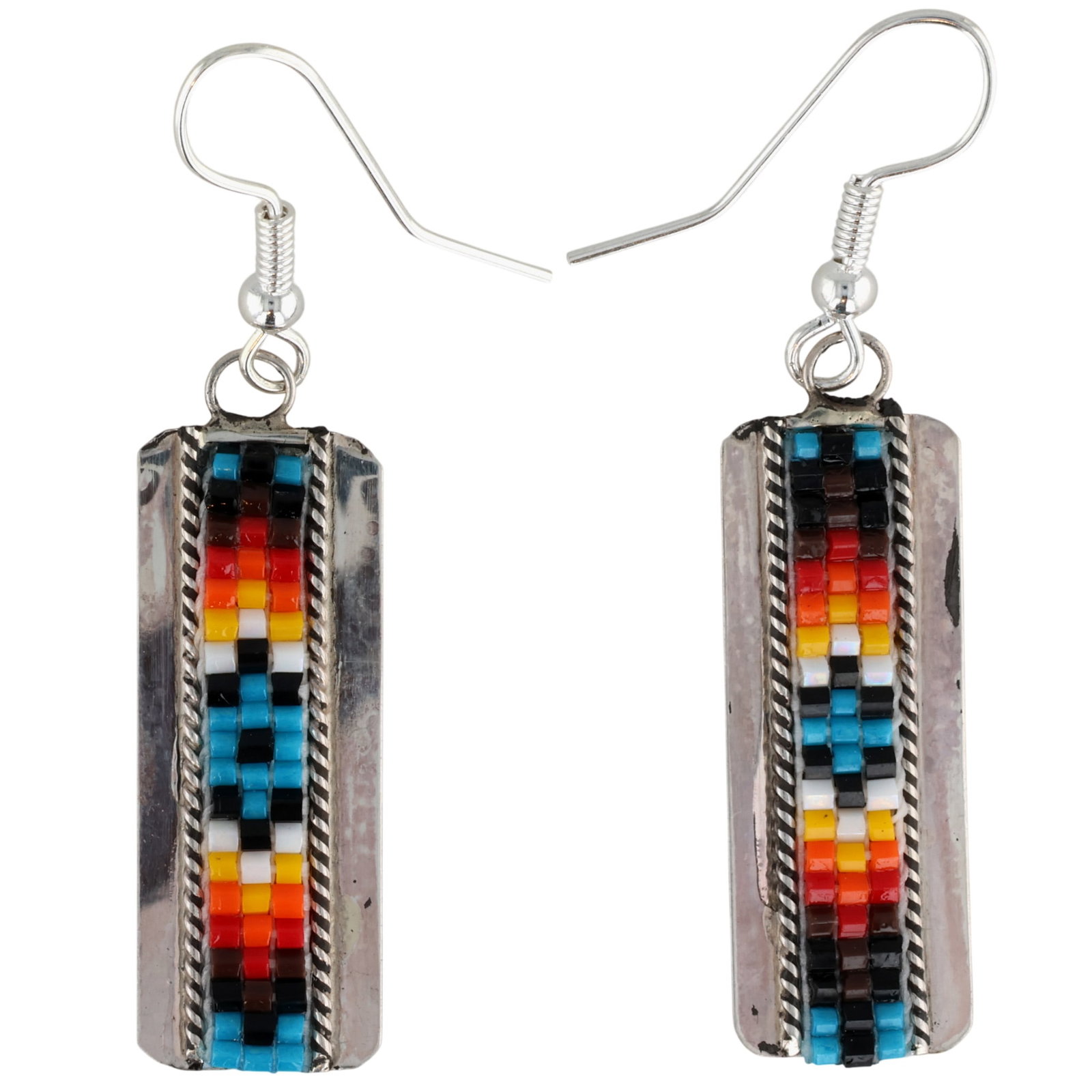 Lucille Romone Navajo Sterling Microbead Earrings (1 of 4)