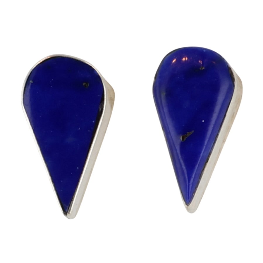 Angie Rosetta Zuni Sterling Lapis Lazuli Earrings: Angie Rosetta Zuni Sterling Lapis Lazuli Earrings / 5g / Unsigned. Artist attribution based on accompanying tag.