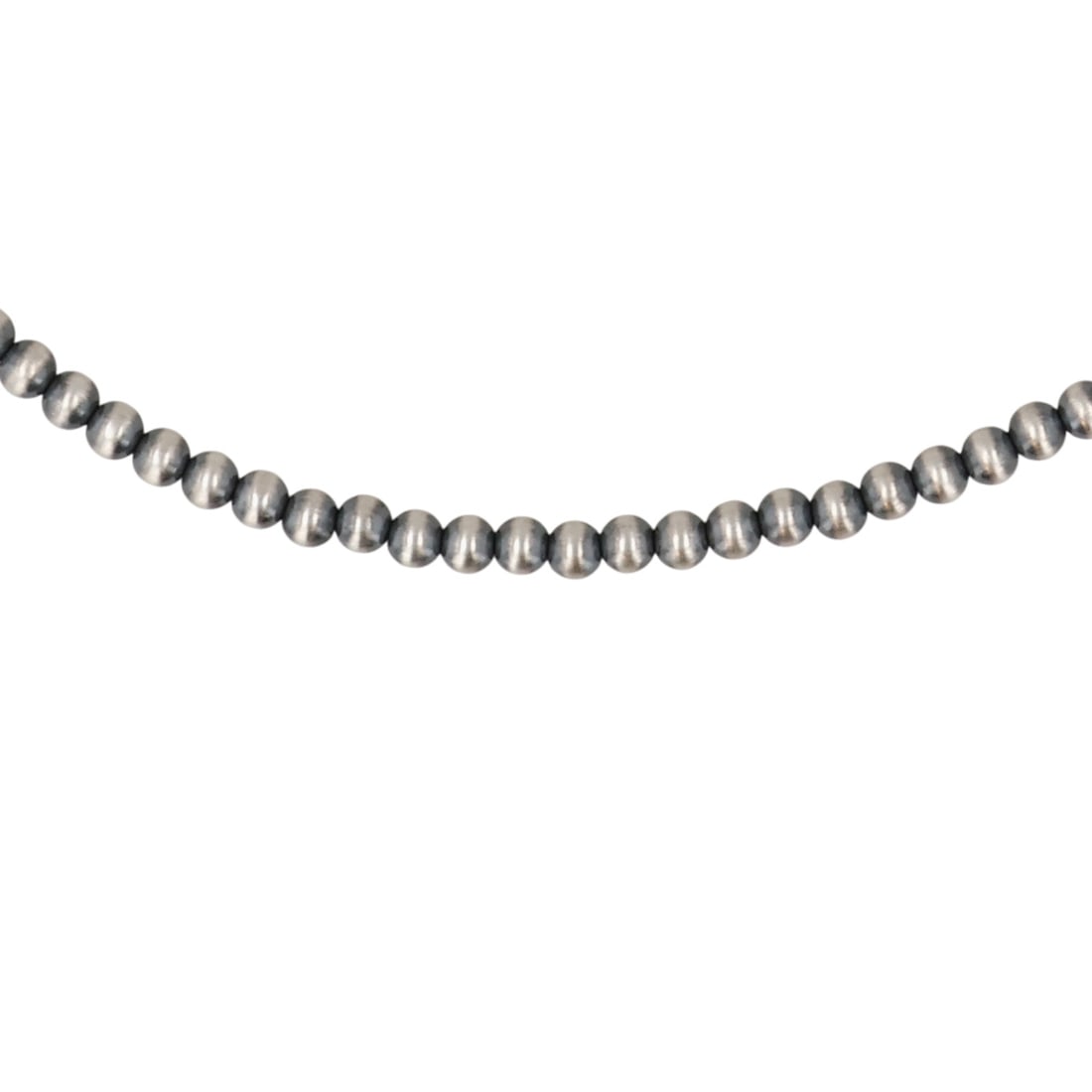 Southwest Sterling Oxidized Bead Necklace: Southwest Sterling Oxidized Bead Necklace / 9.5g / 4mm
