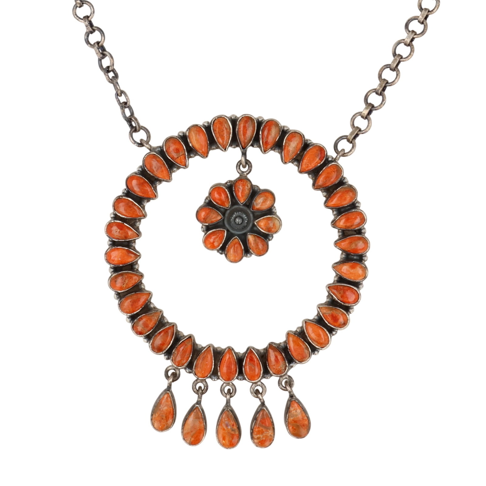 HaDa Collection Sterling Apple Coral Petit Point Necklace (1 of 6)