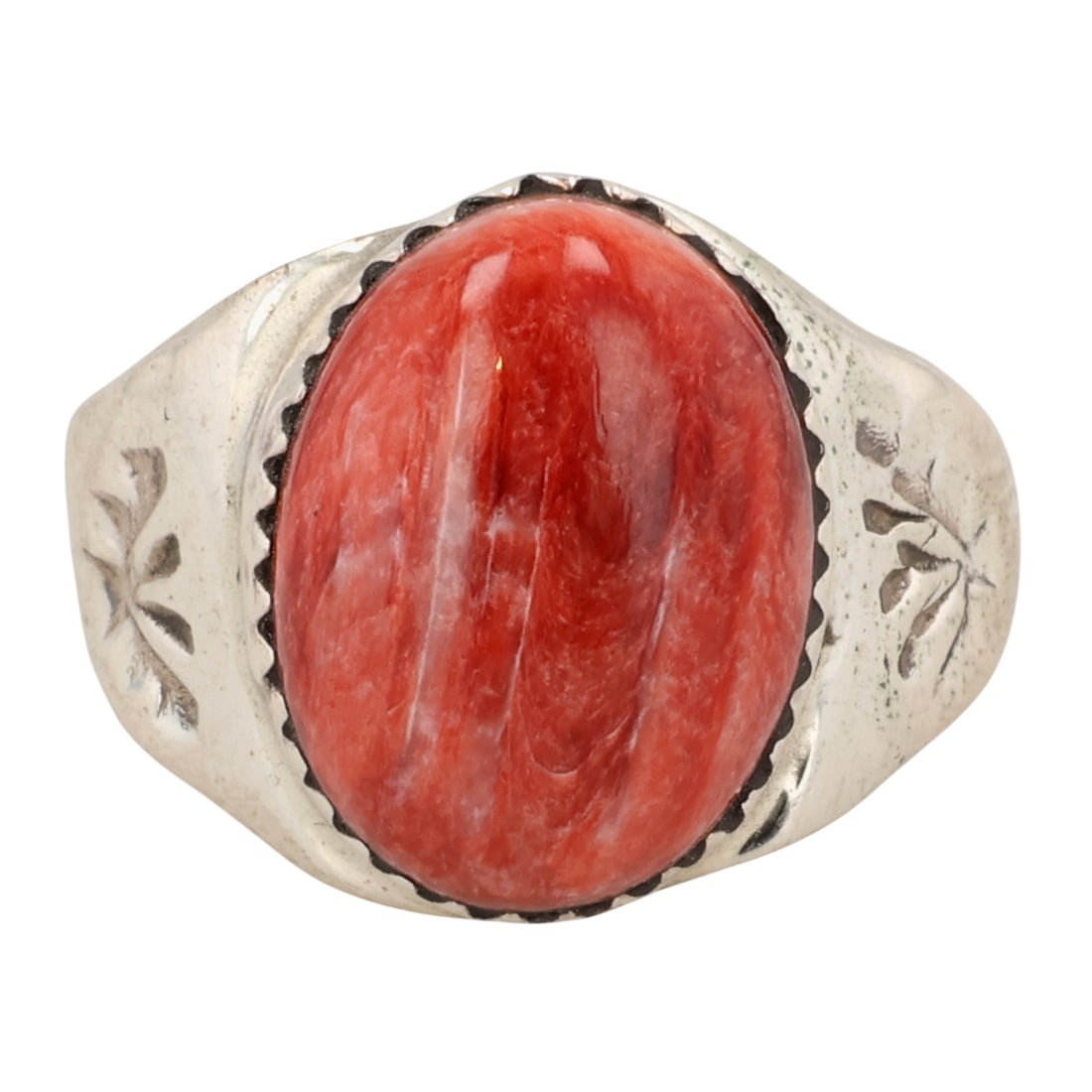 Annie Lincoln Navajo Sterling Spiny Oyster Ring Sz 9: Annie Lincoln Navajo Sterling Spiny Oyster Ring Sz 9 / 8.6g / Unsigned. Artist attribution based on accompanying tag.