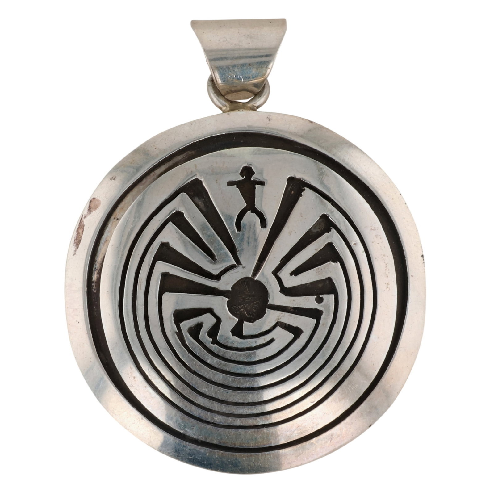 Calvin Peterson Navajo Sterling Man in the Maze Pendant (1 of 4)