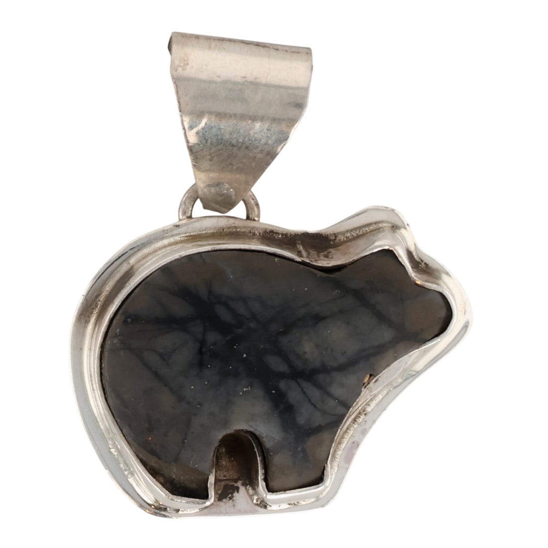 Southwest Sterling Picasso Marble Bear Pendant (1 of 4)