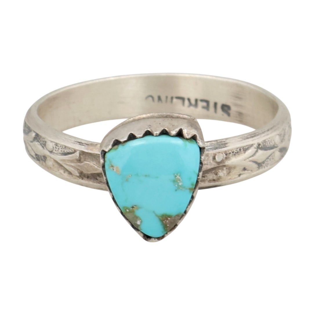 Theresa Smith Navajo Sterling Sonoran Gold Turquoise Ring Sz 7.75: Theresa Smith Navajo Sterling Sonoran Gold Turquoise Ring Sz 7.75 / 2.5g / Unsigned. Artist attribution based on accompanying tag.