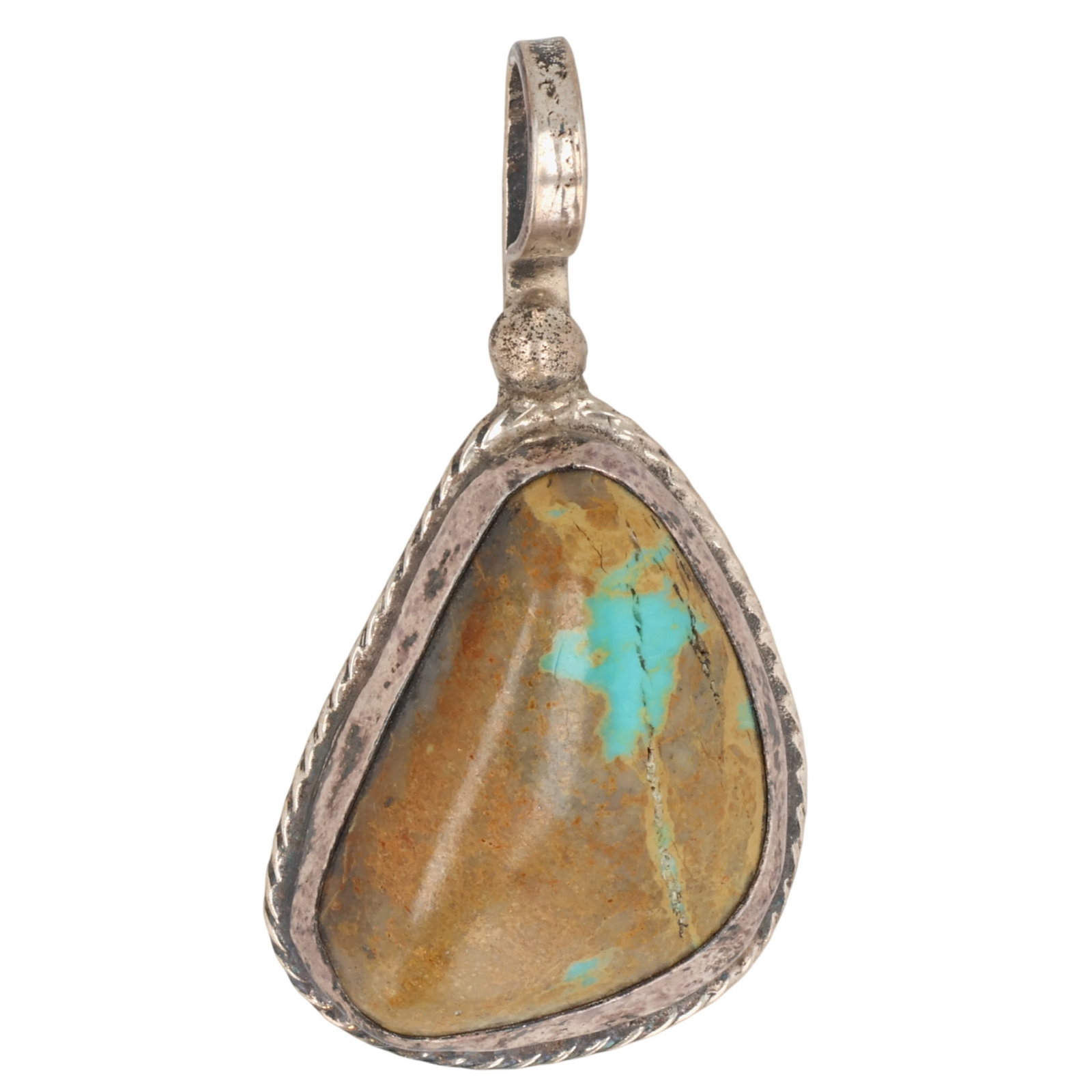 David Umpleby Santa Fe Sterling Boulder Turquoise Pendant (1 of 4)