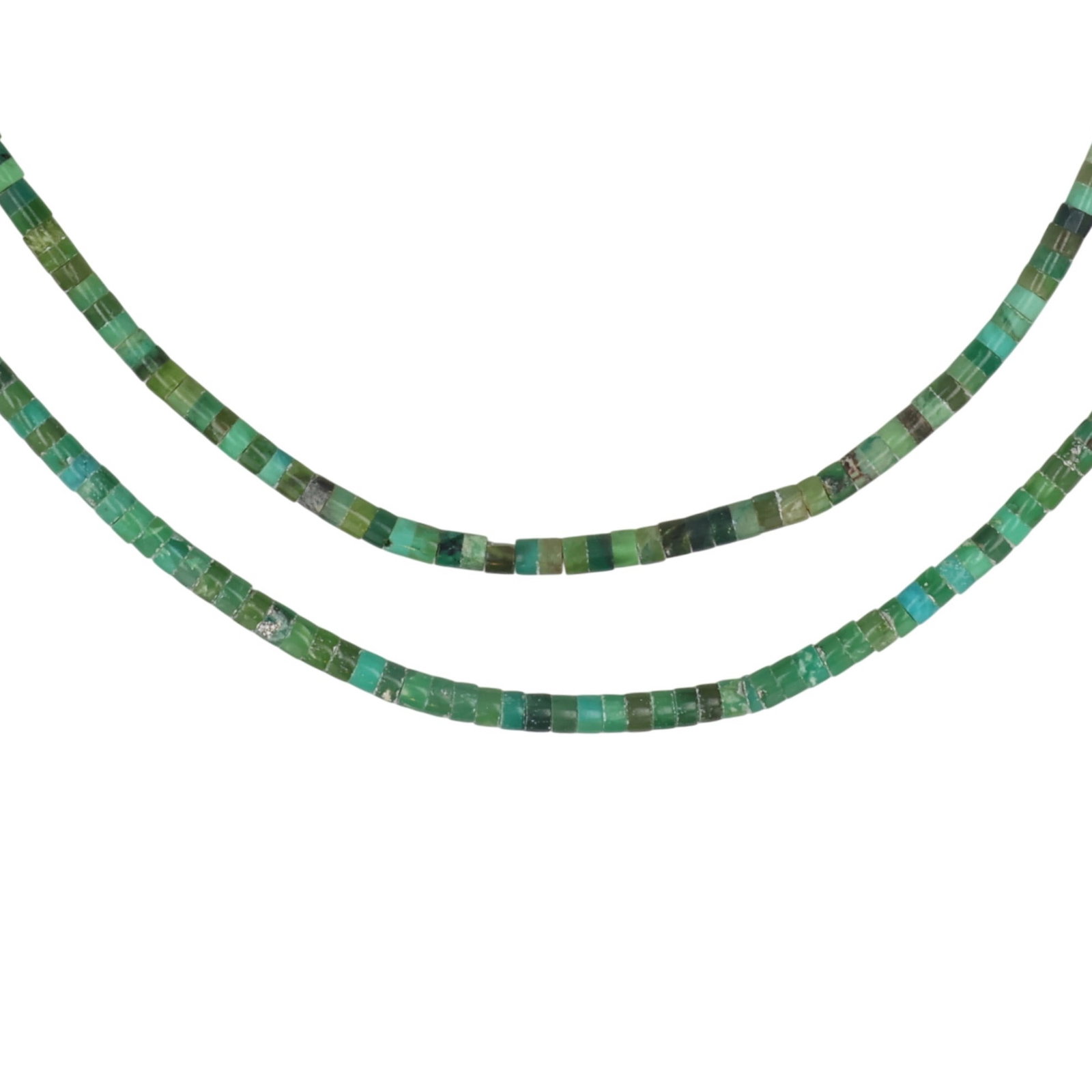 Corina Smith Navajo Sterling Turquoise Bead Necklace: Corina Smith Navajo Sterling Turquoise Bead Necklace / 27.5g / Approximate Length: 42" / Unsigned. Artist attribution based on accompanying tag.