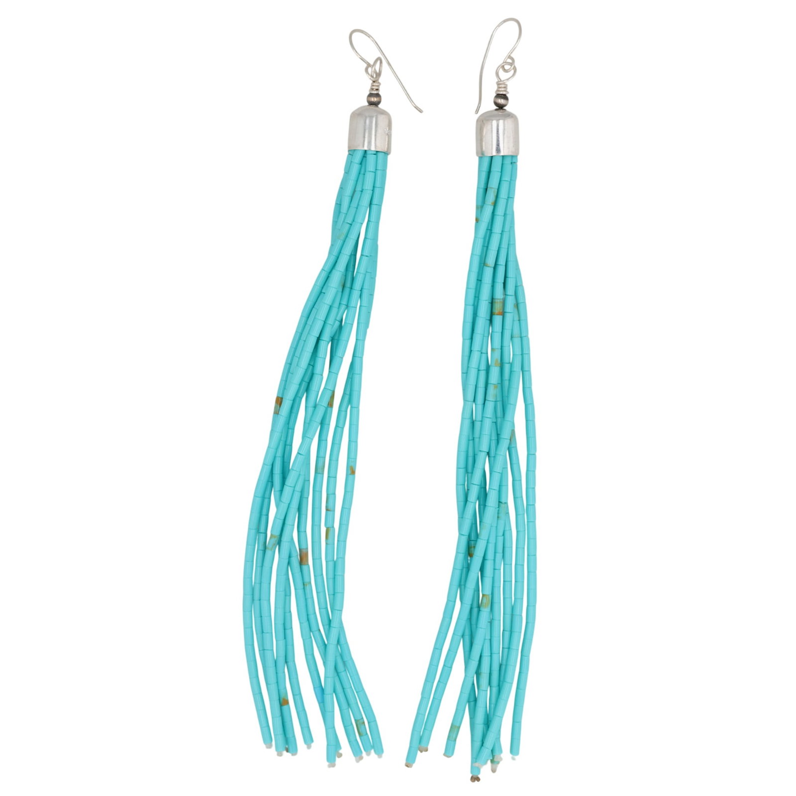 Southwest Sterling Turquoise Dangle Earrings (1 of 4)