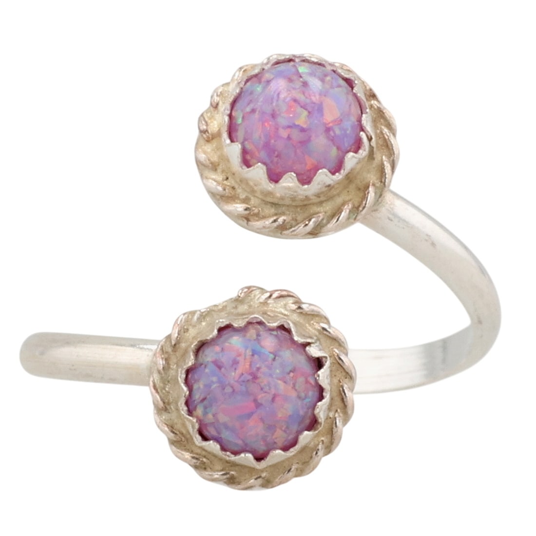 Esther White Navajo Sterling Opal Adjustable Ring (1 of 6)