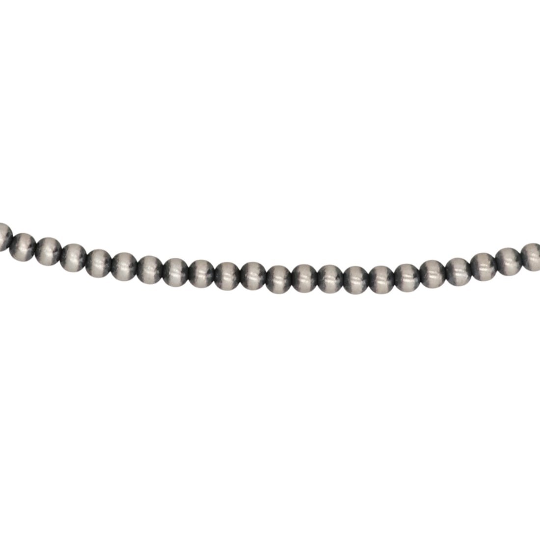 Southwest Sterling Oxidized Bead Necklace: Southwest Sterling Oxidized Bead Necklace / 13g / 4mm / Length: 22"