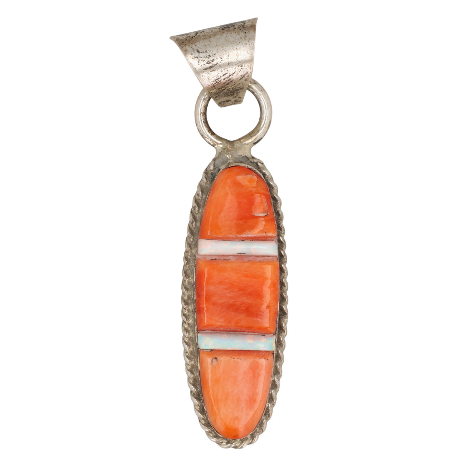 Victor Thompson Navajo Sterling Multi-Stone Inlay Pendant (1 of 4)