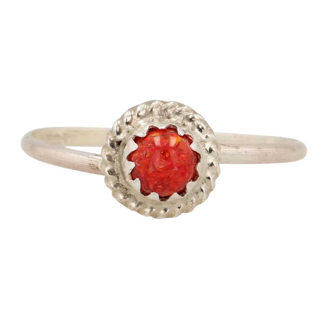 Esther White Navajo Sterling Opal Ring Sz 5 (1 of 5)