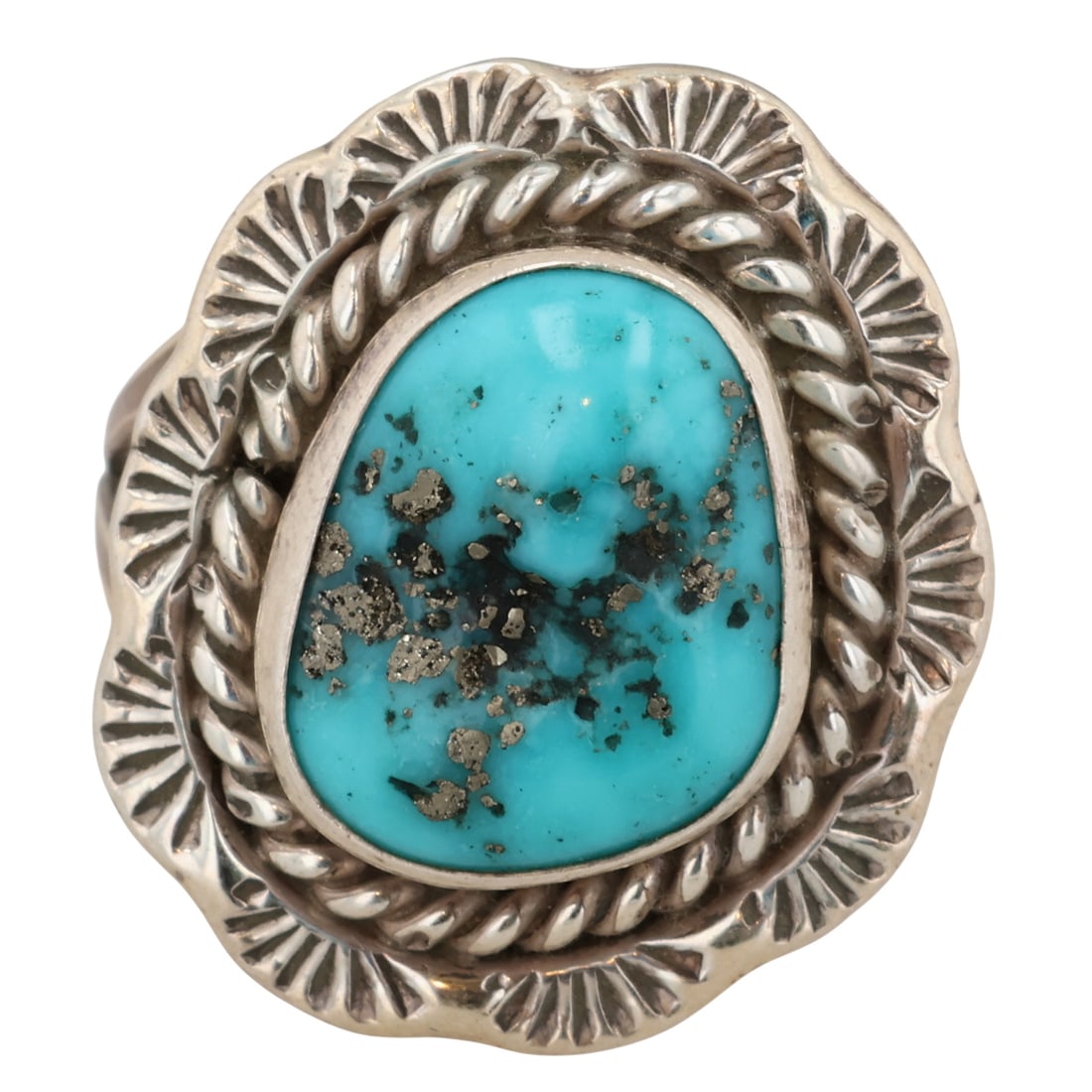 Freda Martinez Navajo Sterling Kingman Turquoise Ring Sz 7 (1 of 7)